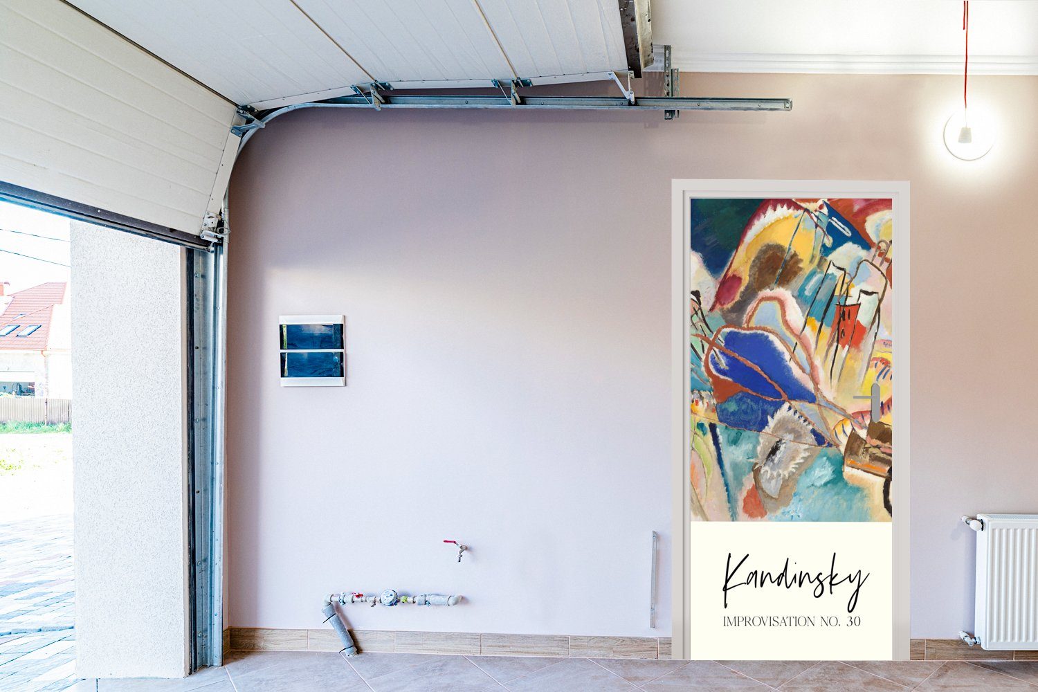 Tür, Kunst, Fototapete - Kandinsky Matt, Türaufkleber, cm Improvisation Türtapete bedruckt, für Nr. (1 - 75x205 30 St), MuchoWow Wassily