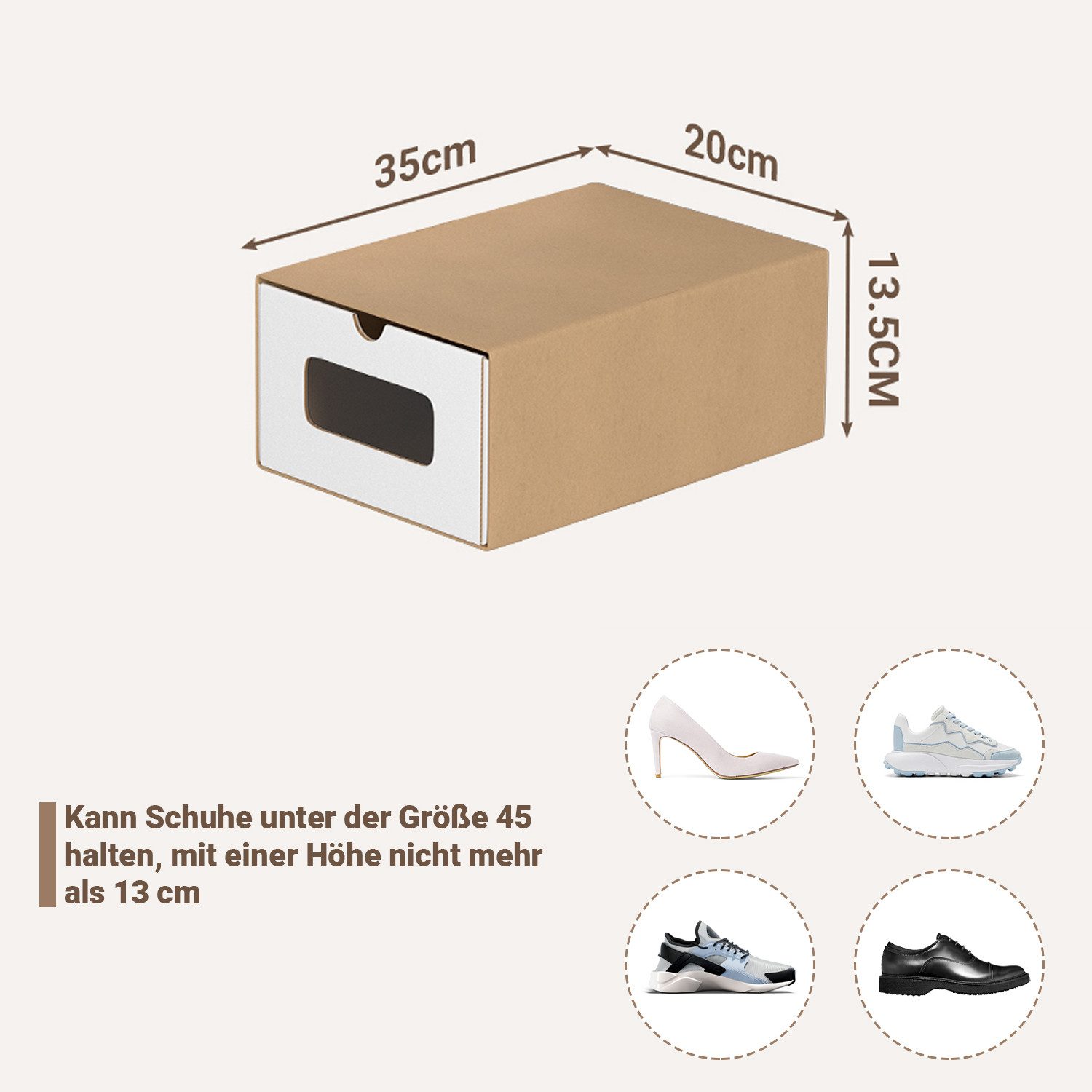 Clanmacy Schuhbox 10/20X Schuhboxen Boxen stapelbar mit Sichtfenster Schuhe Spielzeug (20 St)