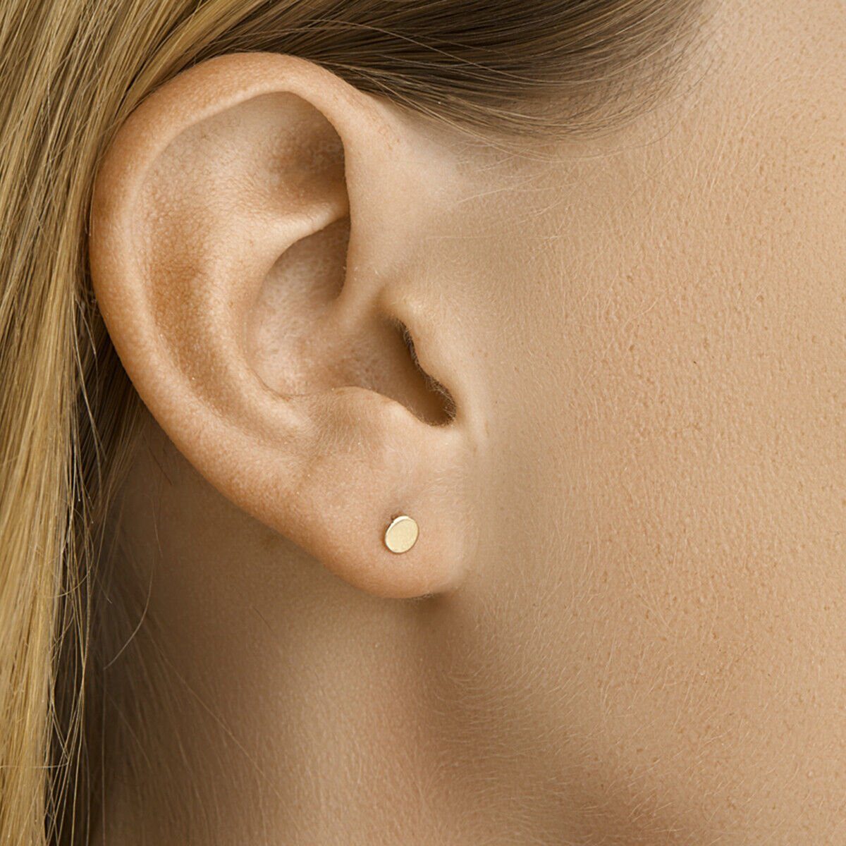 NICEANDnoble Paar Ohrstecker 585er Gelbgoldohrstecker rund Plättchen 4 mm, günstig online kaufen