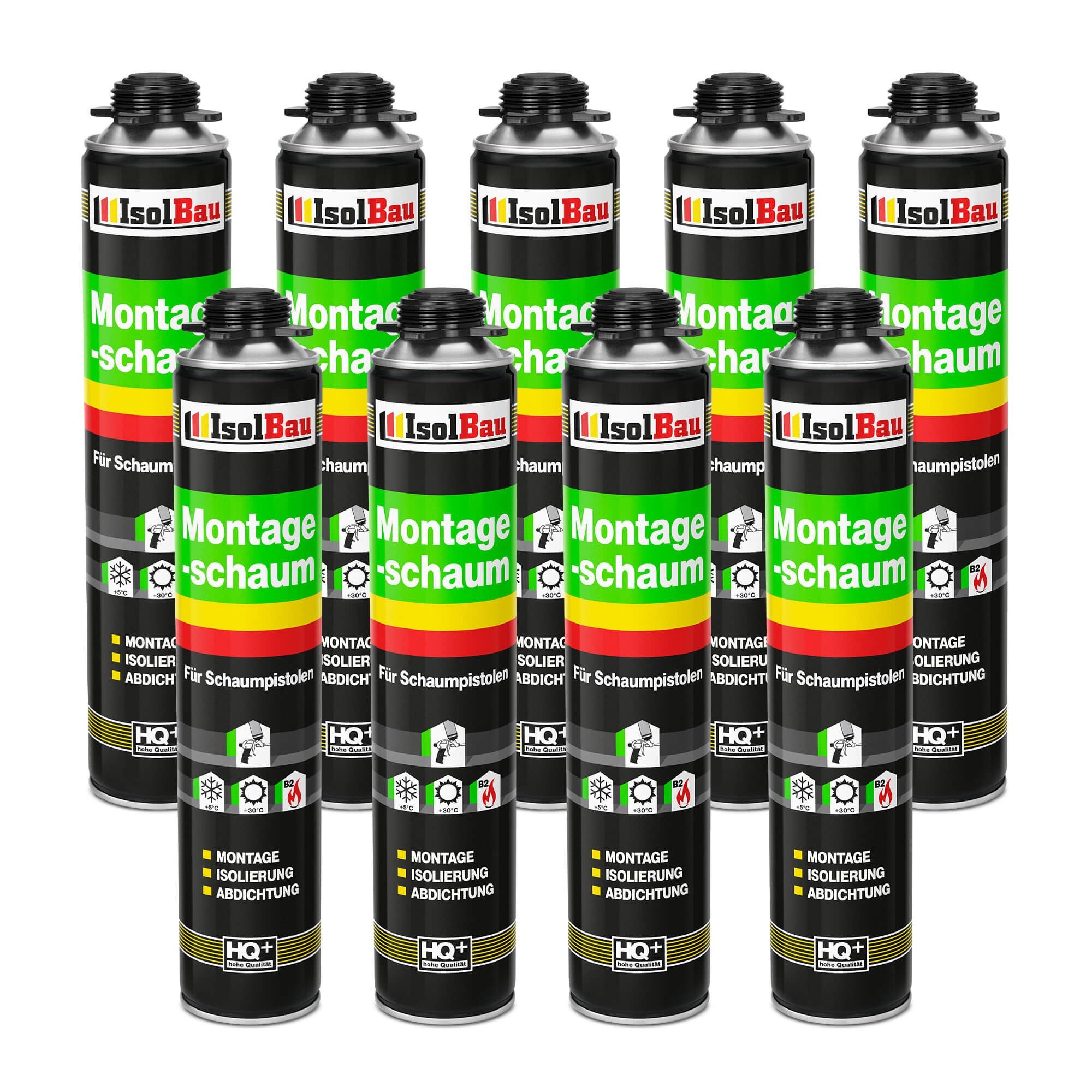 None Fenster Pistolenschaum 9 x 750 ml Montageschaum Zargenschaum Bauschaum, PCV-Profile Holz und Holzwerkstoffe, Ziegelsteine, Beton, Gips, Metall