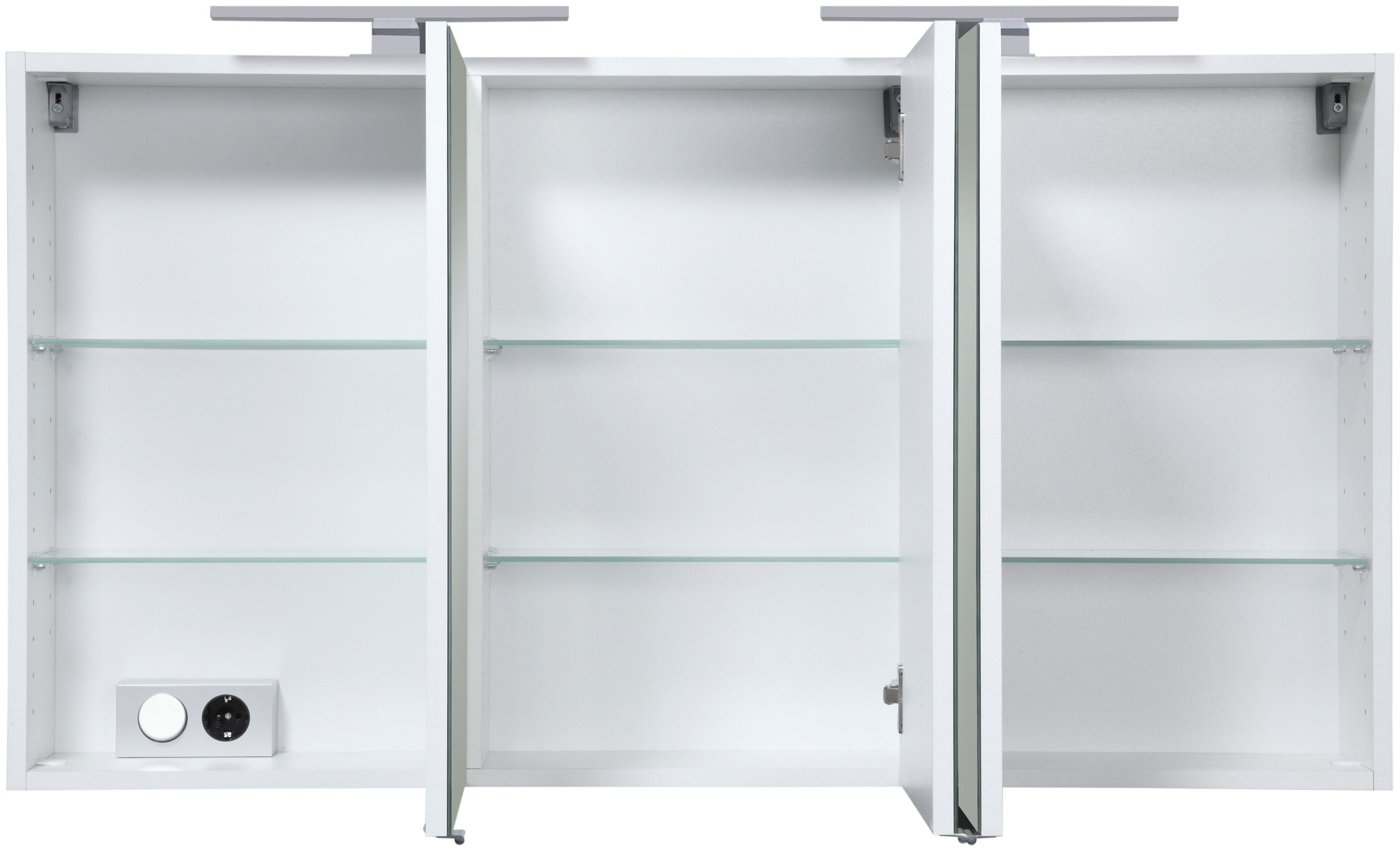 cm, Malibu Spiegelschrank Breite und 120 mit HELD MÖBEL weiß Softclose-Funktion Spiegeltüren