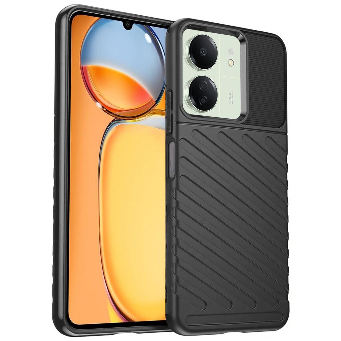 CoolGadget Handyhülle Thunder Hybrid Case für Xiaomi Redmi 13C 6,74 Zoll, stylische rutschfeste Schutzhülle Handy Hülle für Xiaomi Redmi 13C