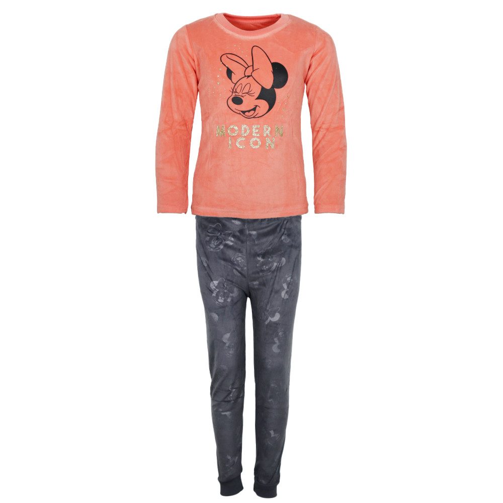 Disney Schlafanzug Disney Minnie Maus Mädchen Velour Schlafanzug Gr. 104-128