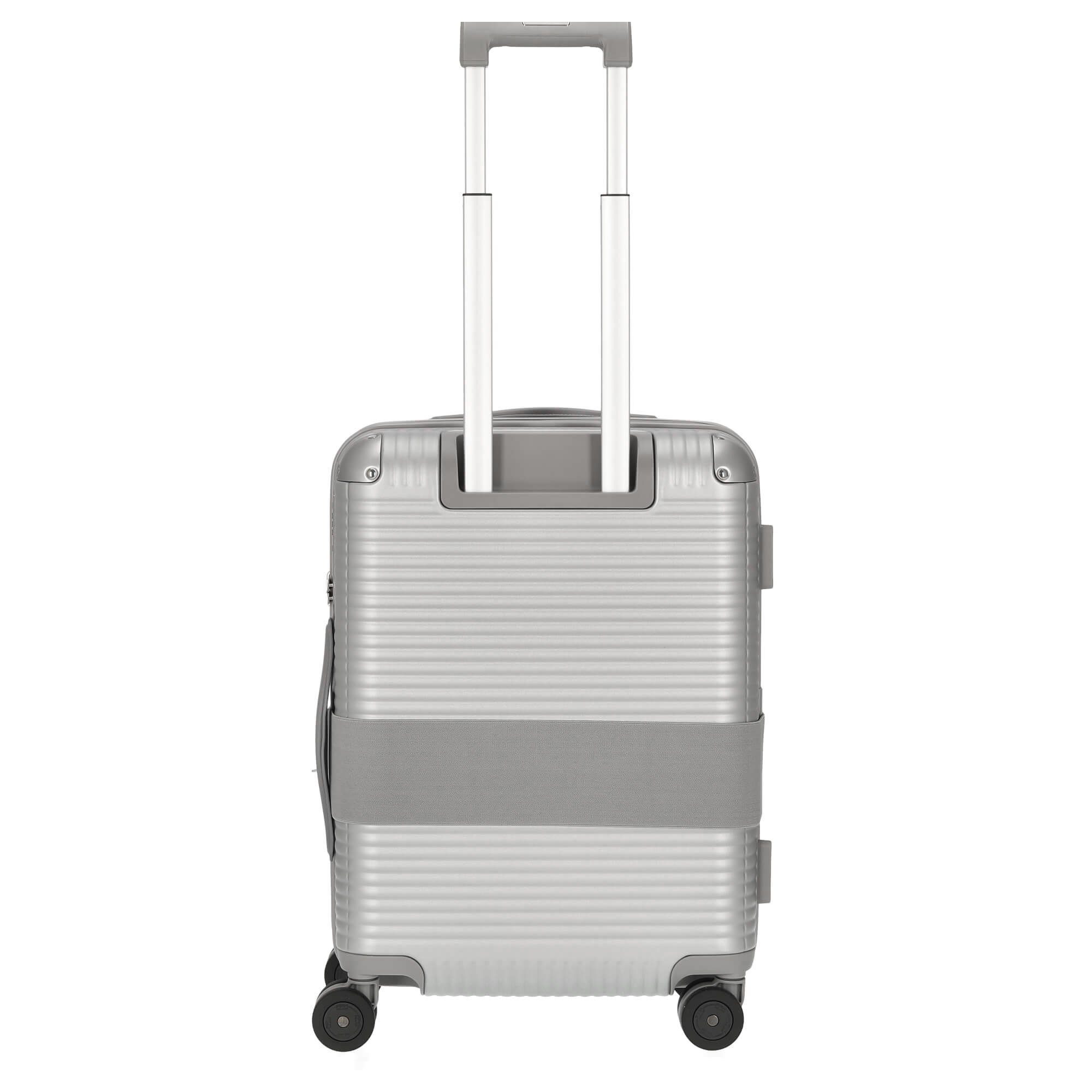 glacier FPM Zip 4-Rollen-Kabinentrolley Spinner Bank cm, - Rollen 55 Handgepäck-Trolley Rollen 4 grey