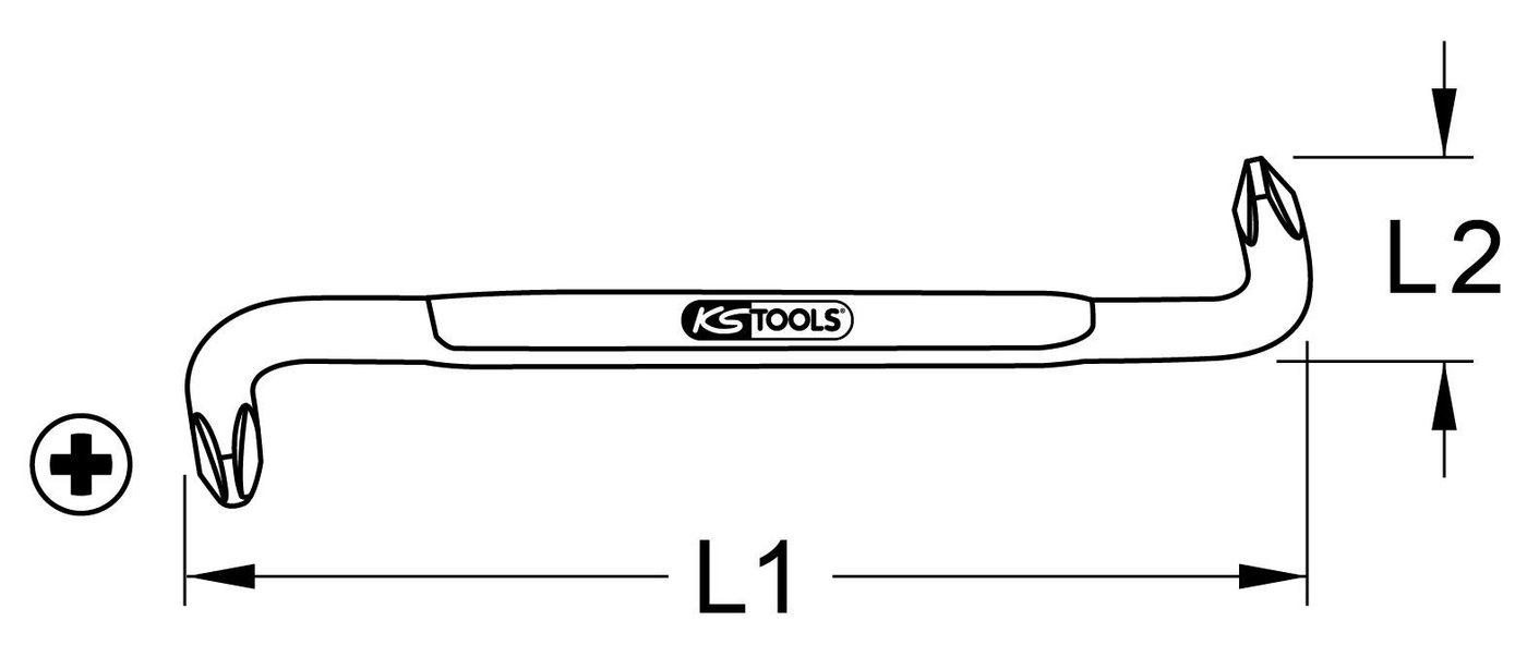 Thumbnail - KS Tools Winkelschlüssel Winkelschraubendreher PH1-PH2