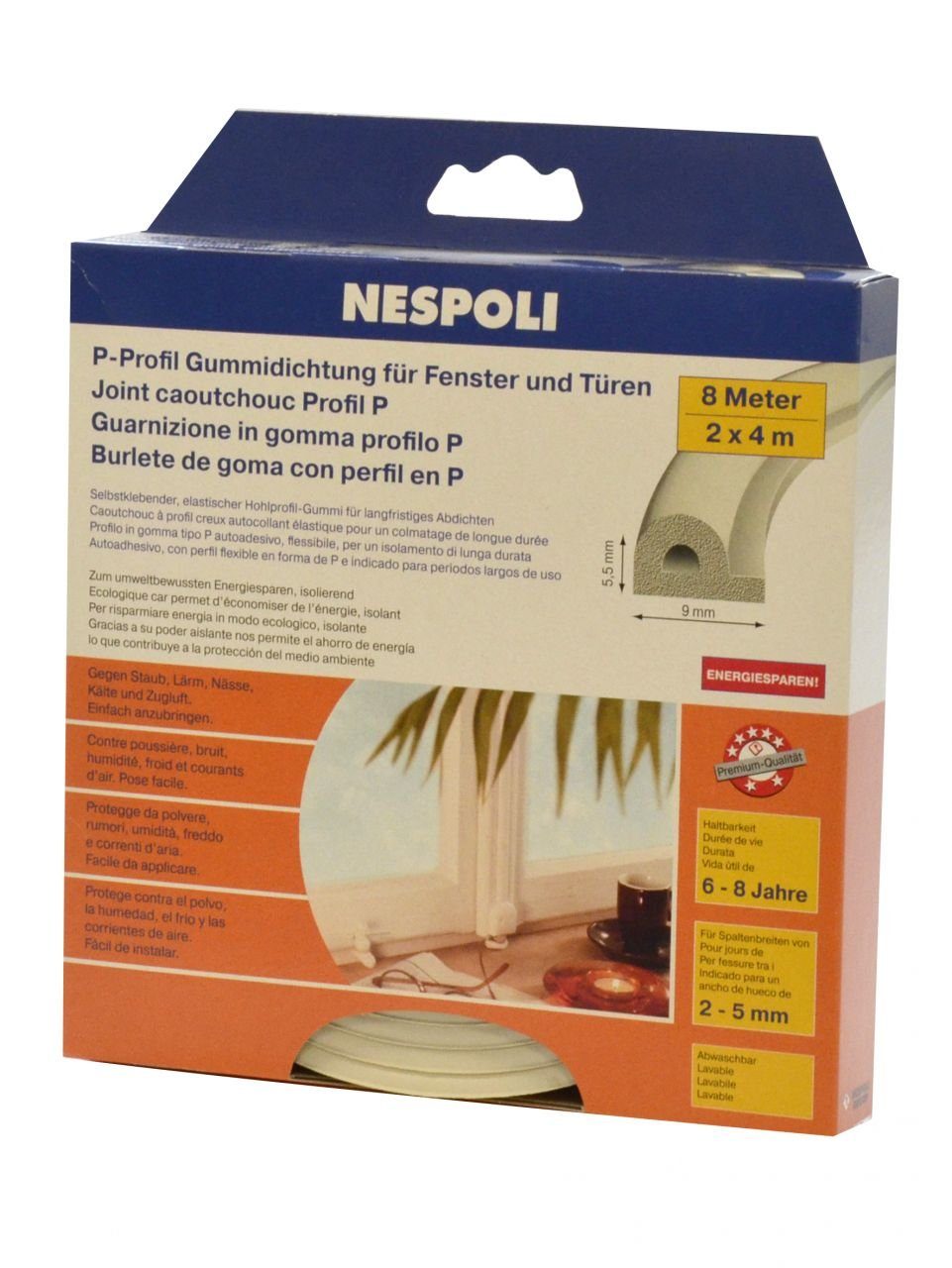 Nespoli Türbodendichtung Nespoli Fenster- und Türdichtung mit P-Profil je 4