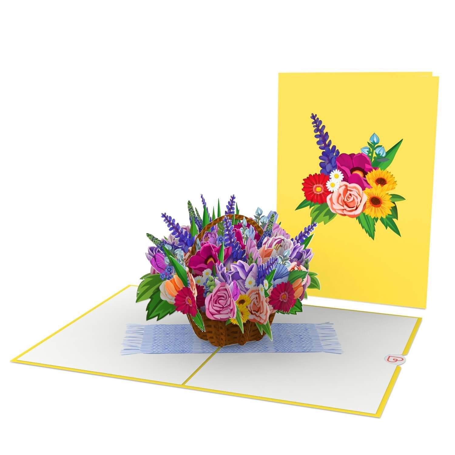 papercrush Geburtstagskarte Bunter Blumenkorb Pop-Up Karte