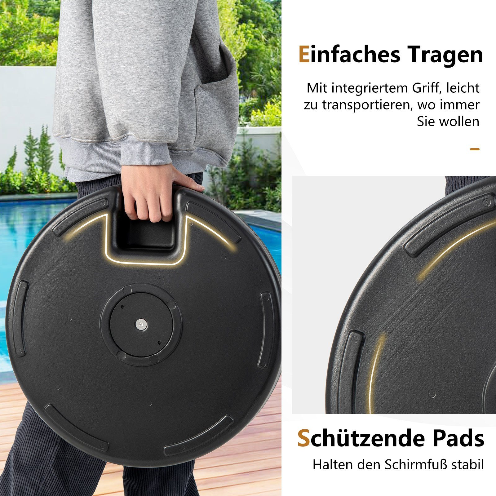 COSTWAY Kunststoffschirmständer Sonnenschirmständer