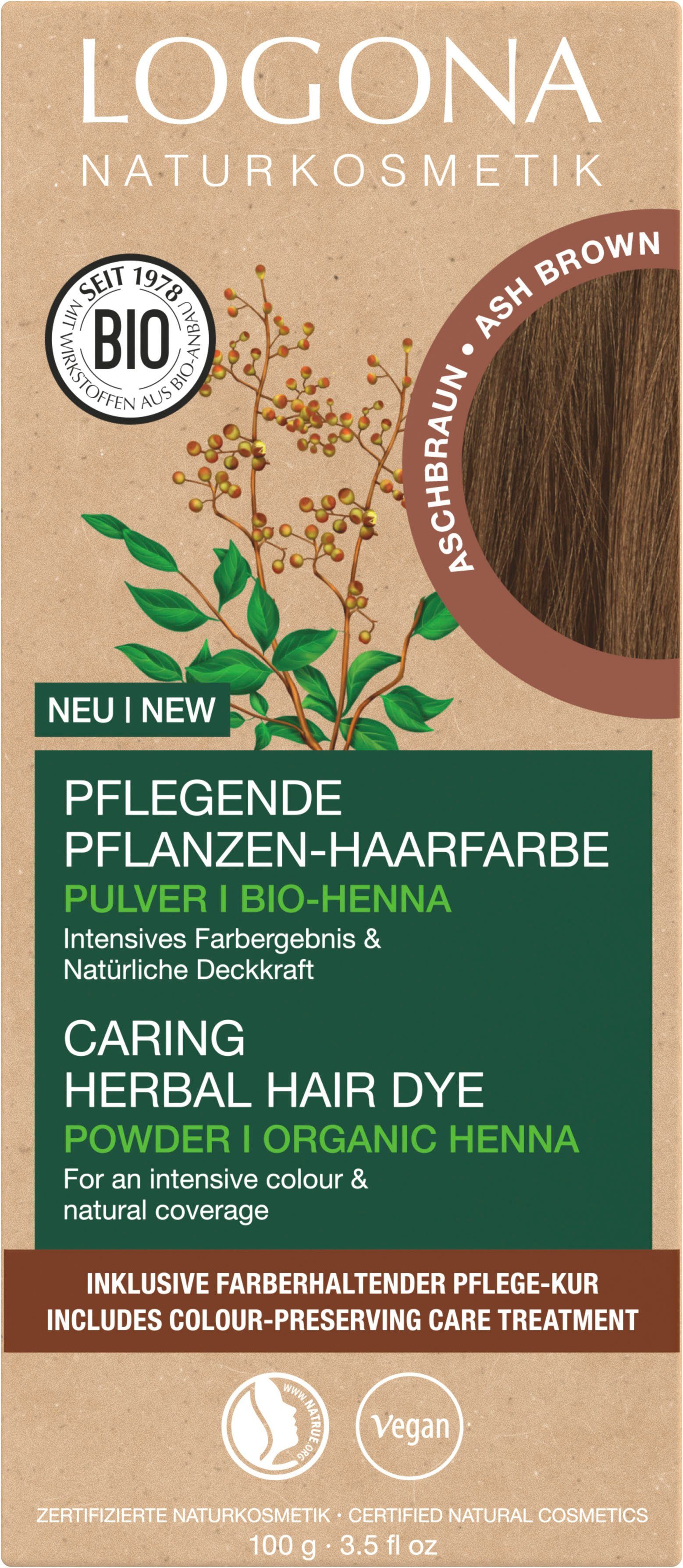LOGONA Haarfarbe Pflanzen-Haarfarbe Aschbraun Pulver 08