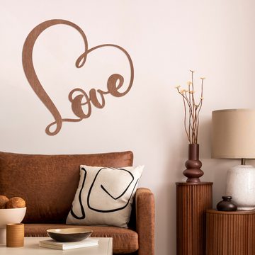 WANDStyle Wanddekoobjekt "Love" aus Holz, Mahagoni-Furnier