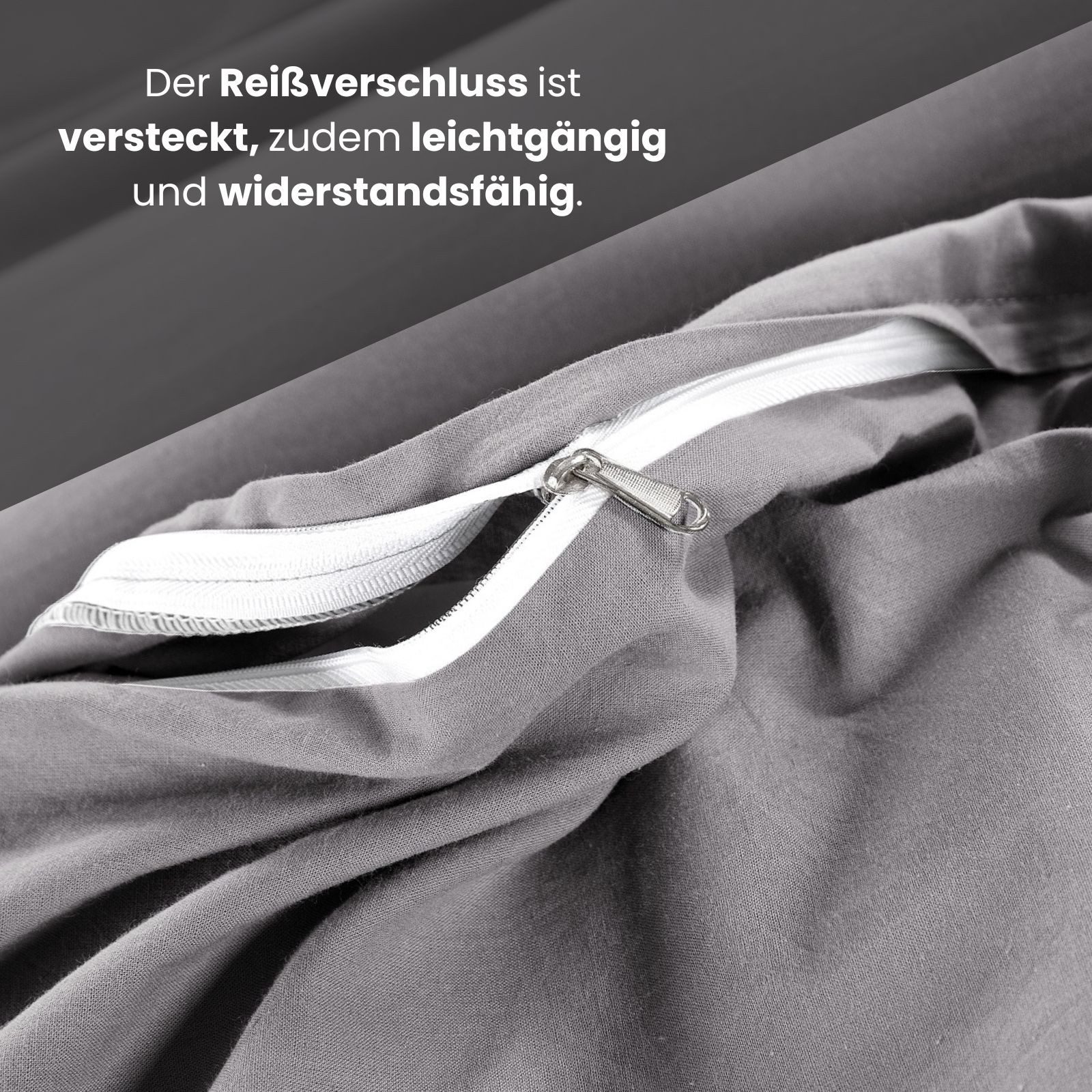 wometo Bettwäsche Stone Washed 135x200 Renforcé, Baumwolle, 2 teilig, OEKO-TEX®, 100% Baumwolle, Bettwäsche im Knitterlook mit Stehsaum – Bild 5 von 5