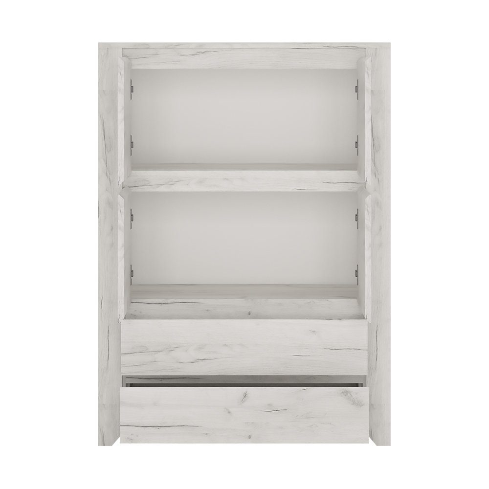 Lomadox Highboard AMANTEA-129, Kommode, Craft Eiche weiß, 84cm breit