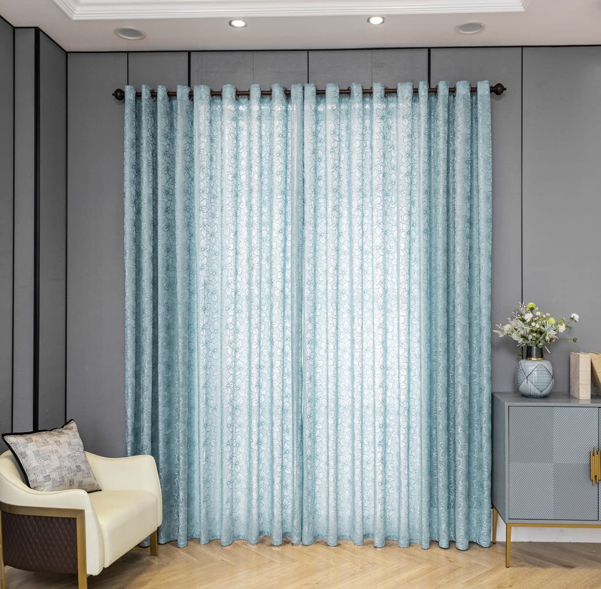 M&W DAS DESIGN Vorhang Wohnzimmer Schlafzimmer​​ Mit ösen 140Bx245H (1er), 2 für Paar
