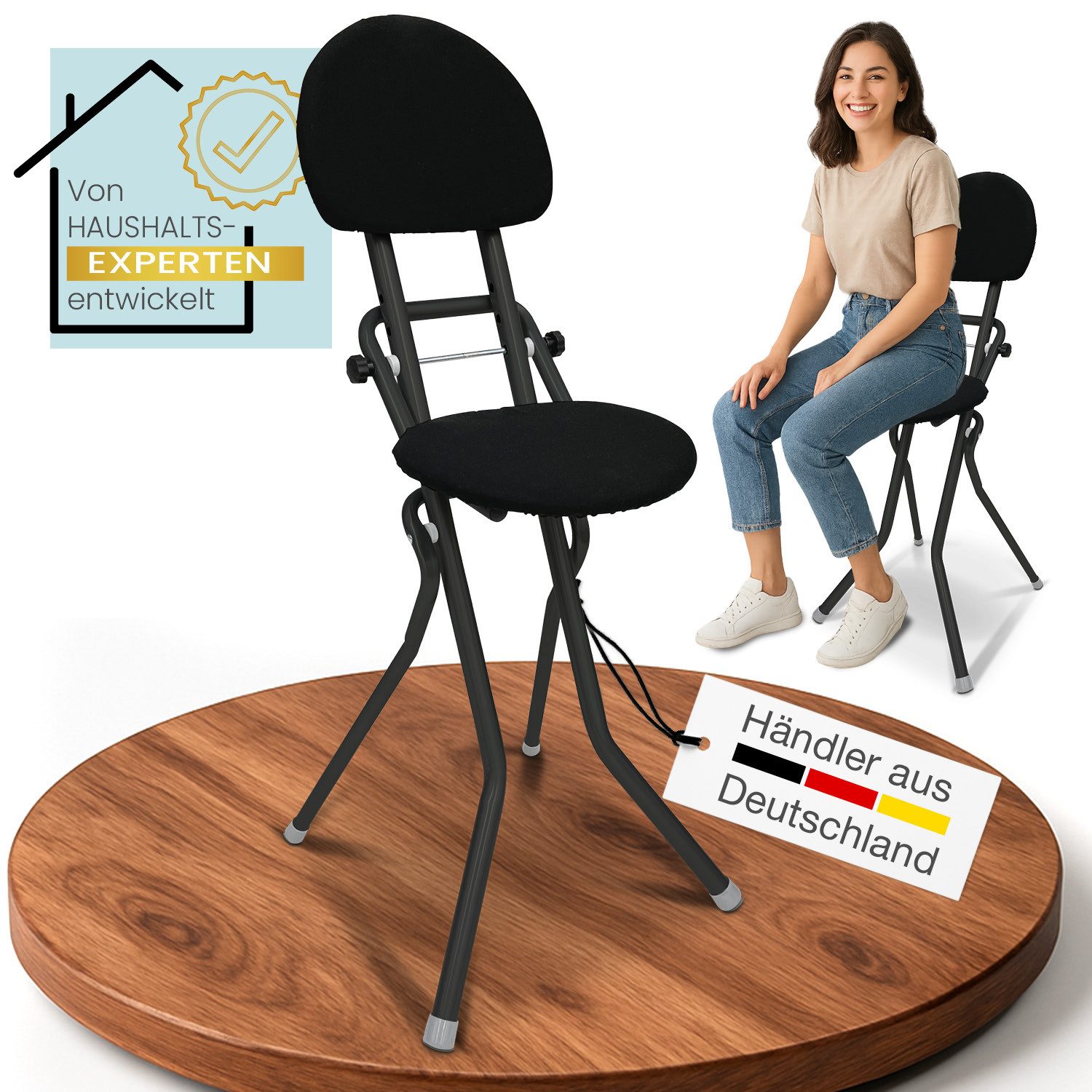 ELONEO Stehhilfe ELONEO Sitzhilfe/Bügelstehhilfe, mit Rückenkissen, belastb günstig online kaufen