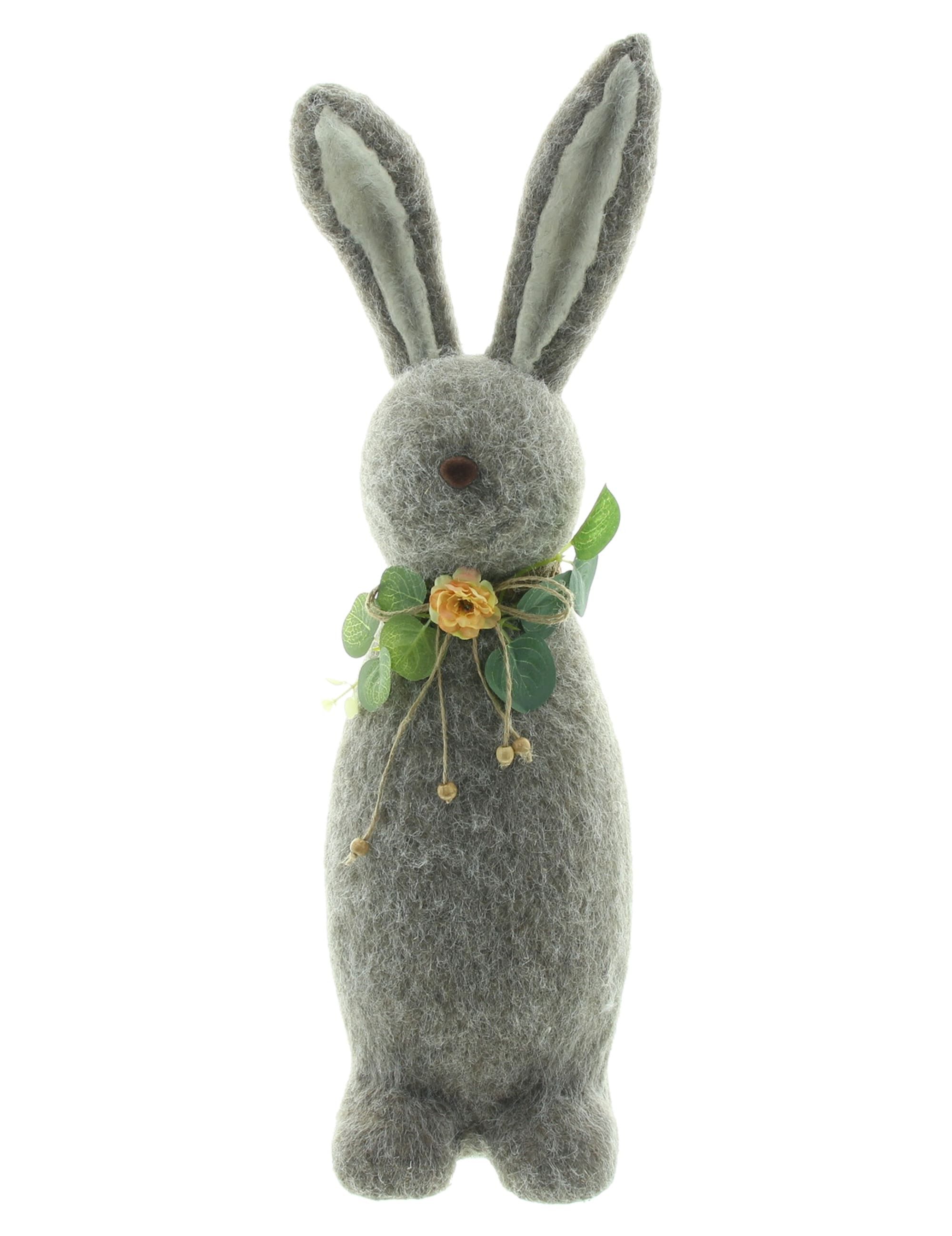 Dekoleidenschaft Osterhase "Filz" grau, 50 cm groß, Hasenfigur Deko, Osterdeko Figur, Osterfigur