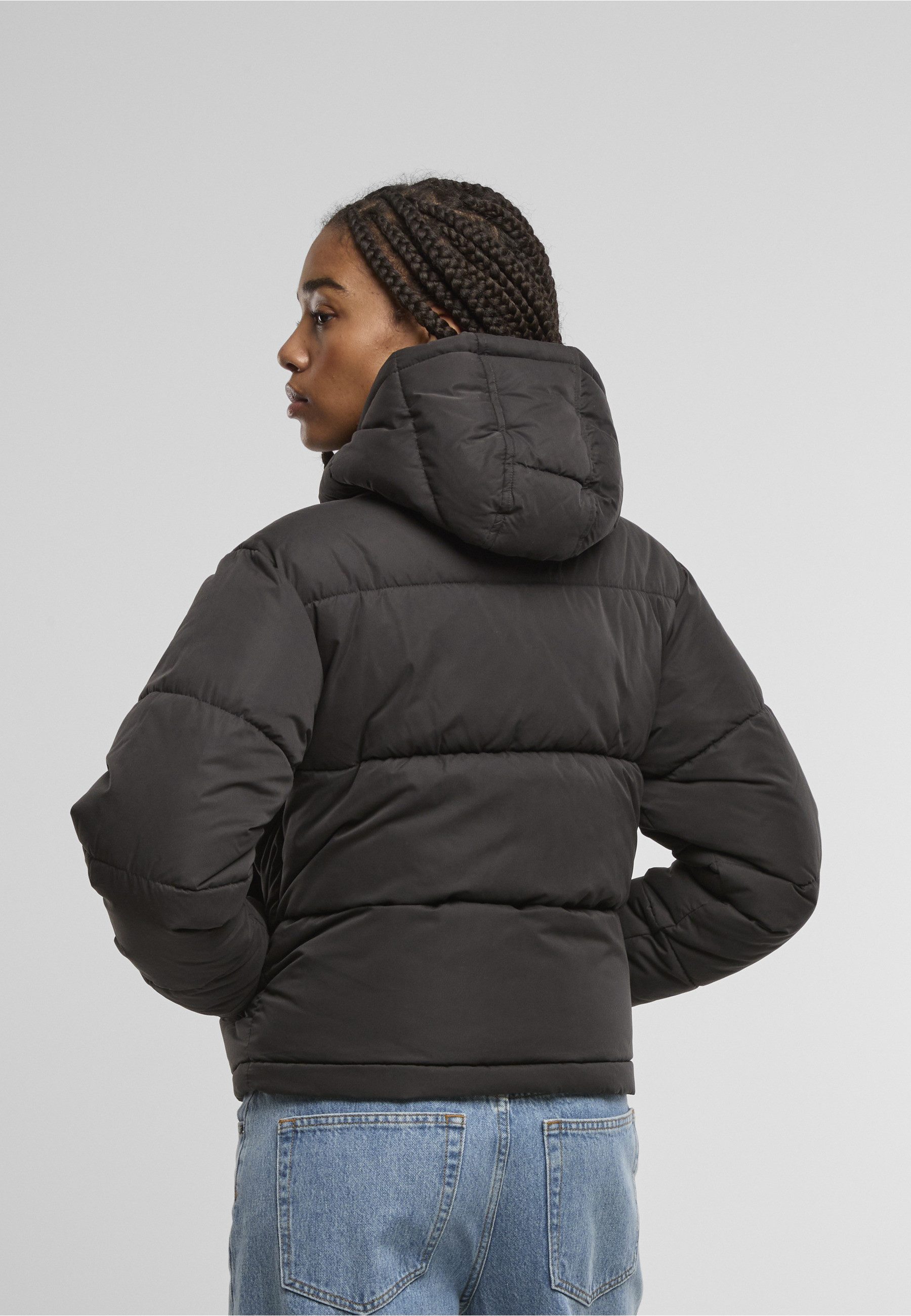 URBAN CLASSICS Winterjacke Urban Classics Ladies Peached Puffer Jacket With Hood (1-St)