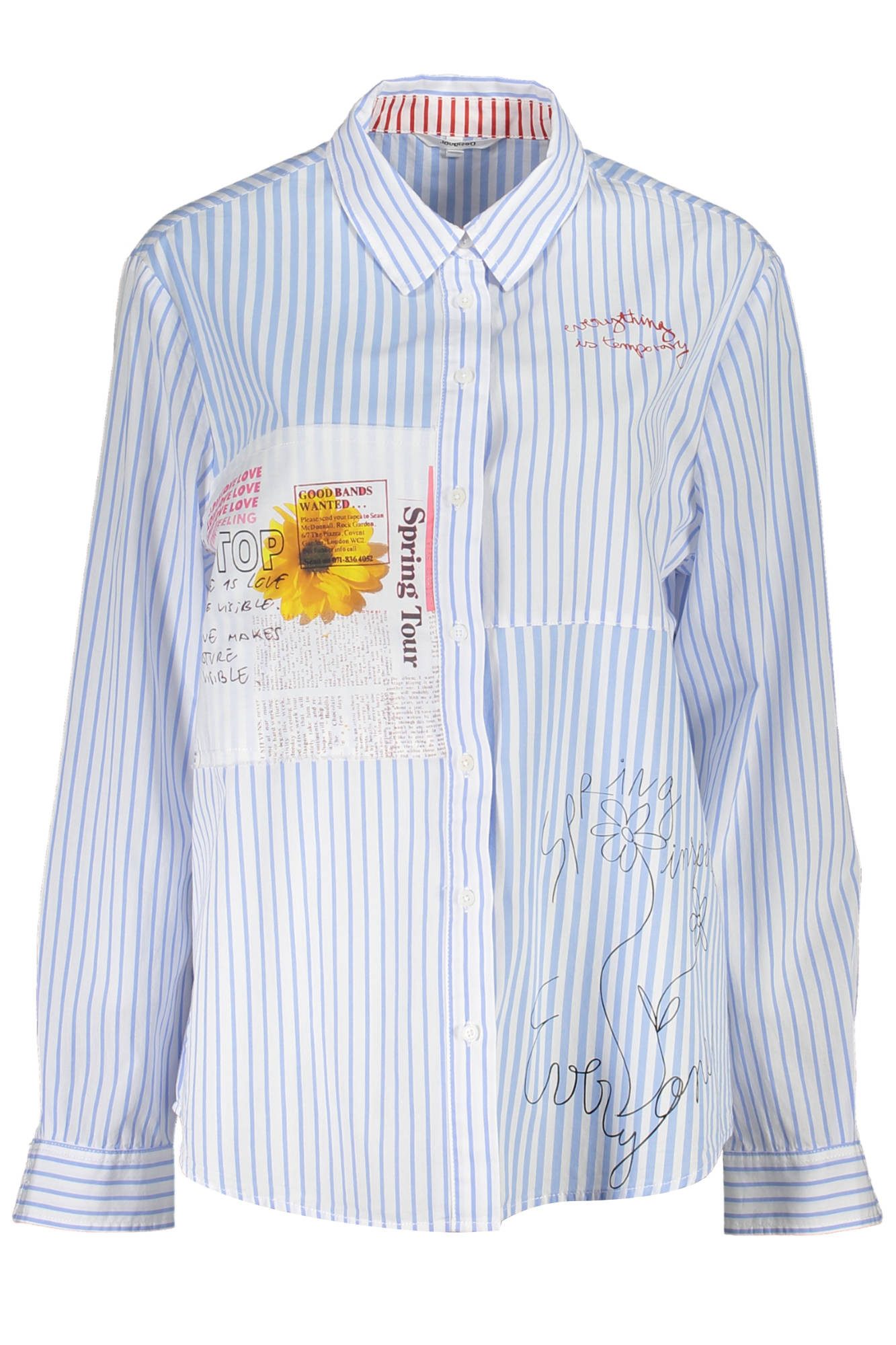 Desigual Blusenshirt Elegantes Damen-Langarmshirt Blau mit günstig online kaufen