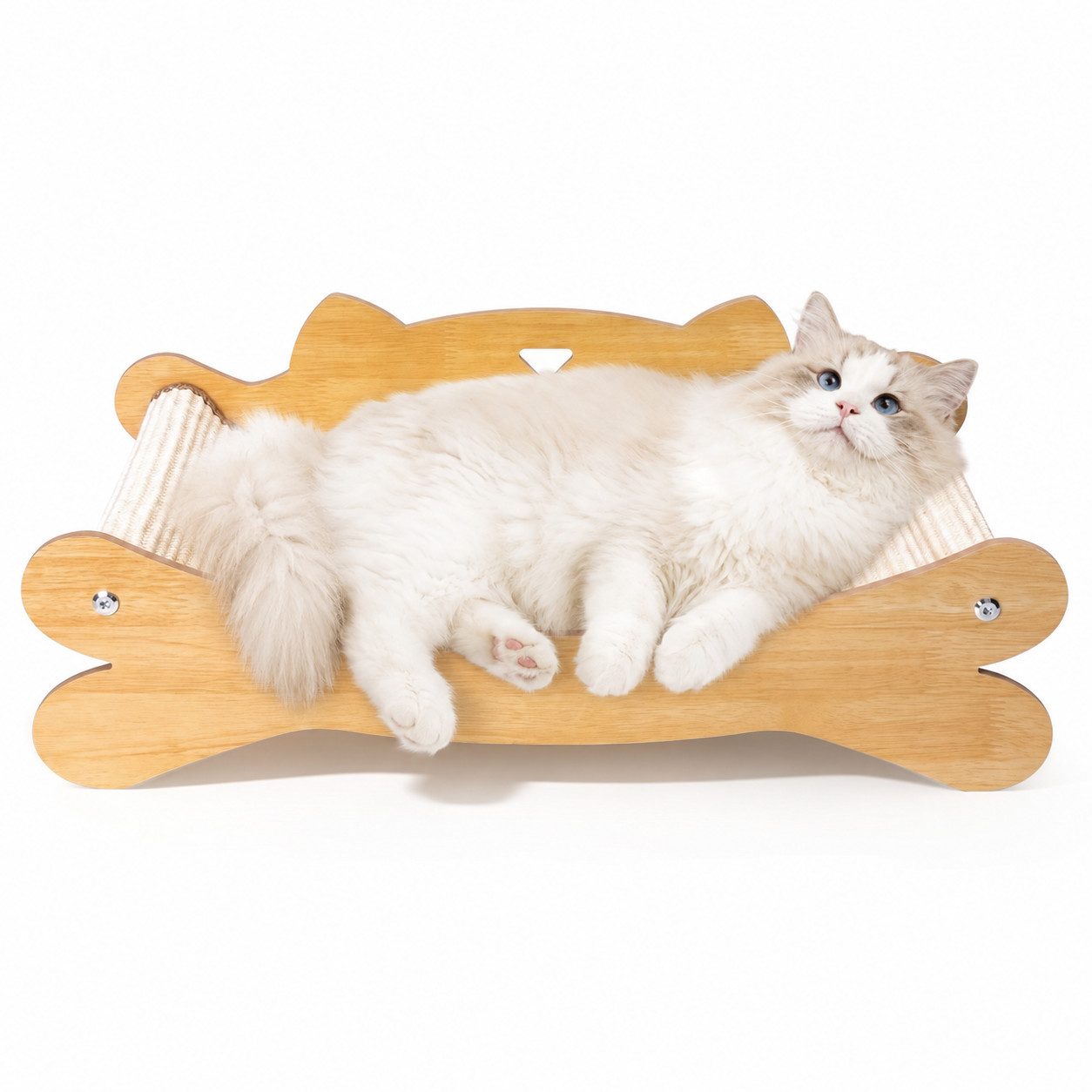 nobleza Kratzbrett Katzenkratzliege aus Holz, Wellenförmiges Kratzbrett & Katzenbett