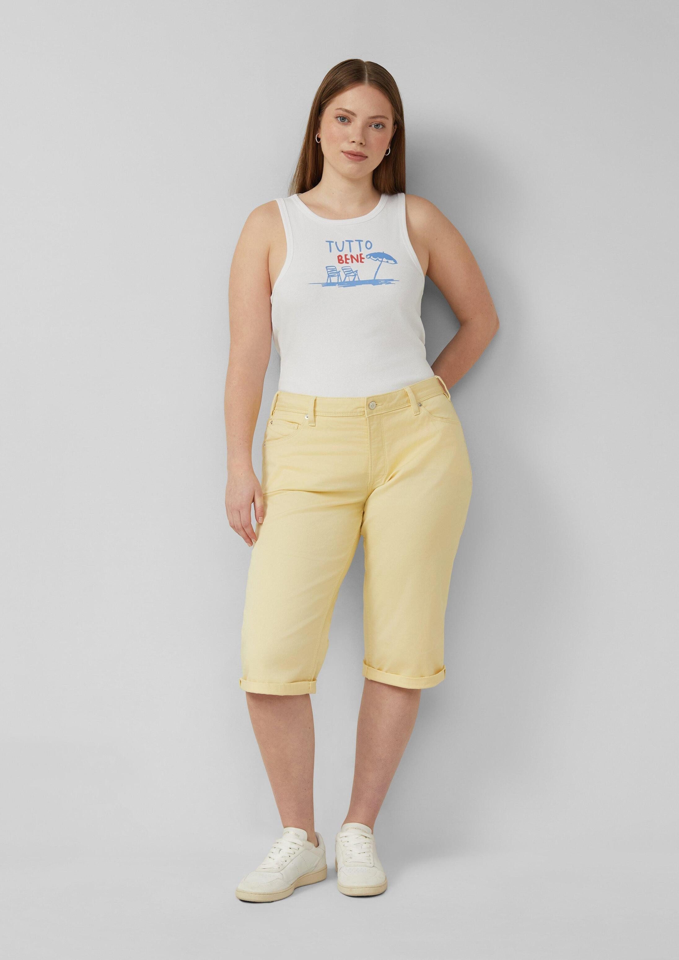 QS Jeansshorts Jeans-Hose CATIE Jeans / Mid Rise / Slim Fit / Capri