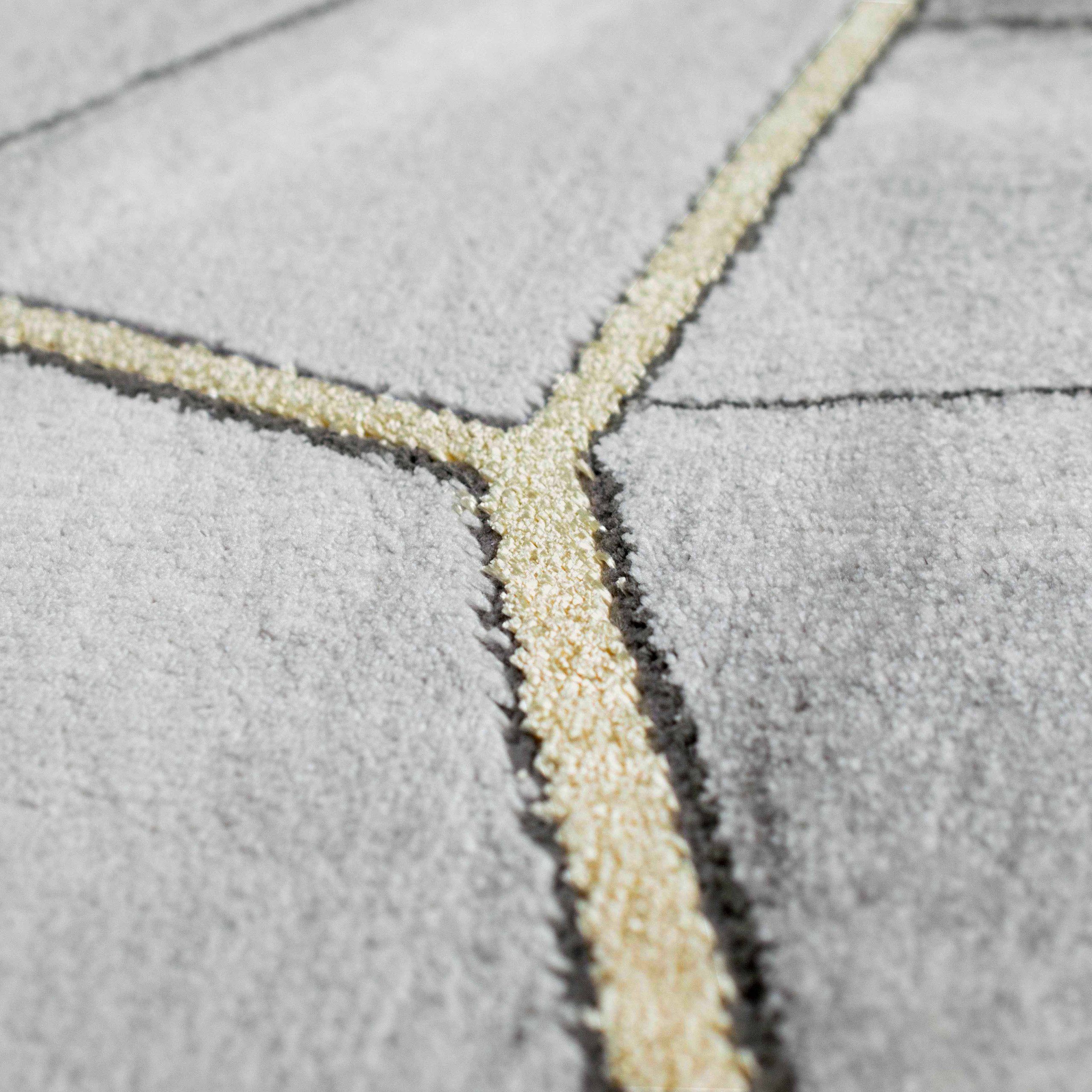 Carpetia Teppich Teppich modern Wohnzimmerteppich geometrisches Muster grau günstig online kaufen