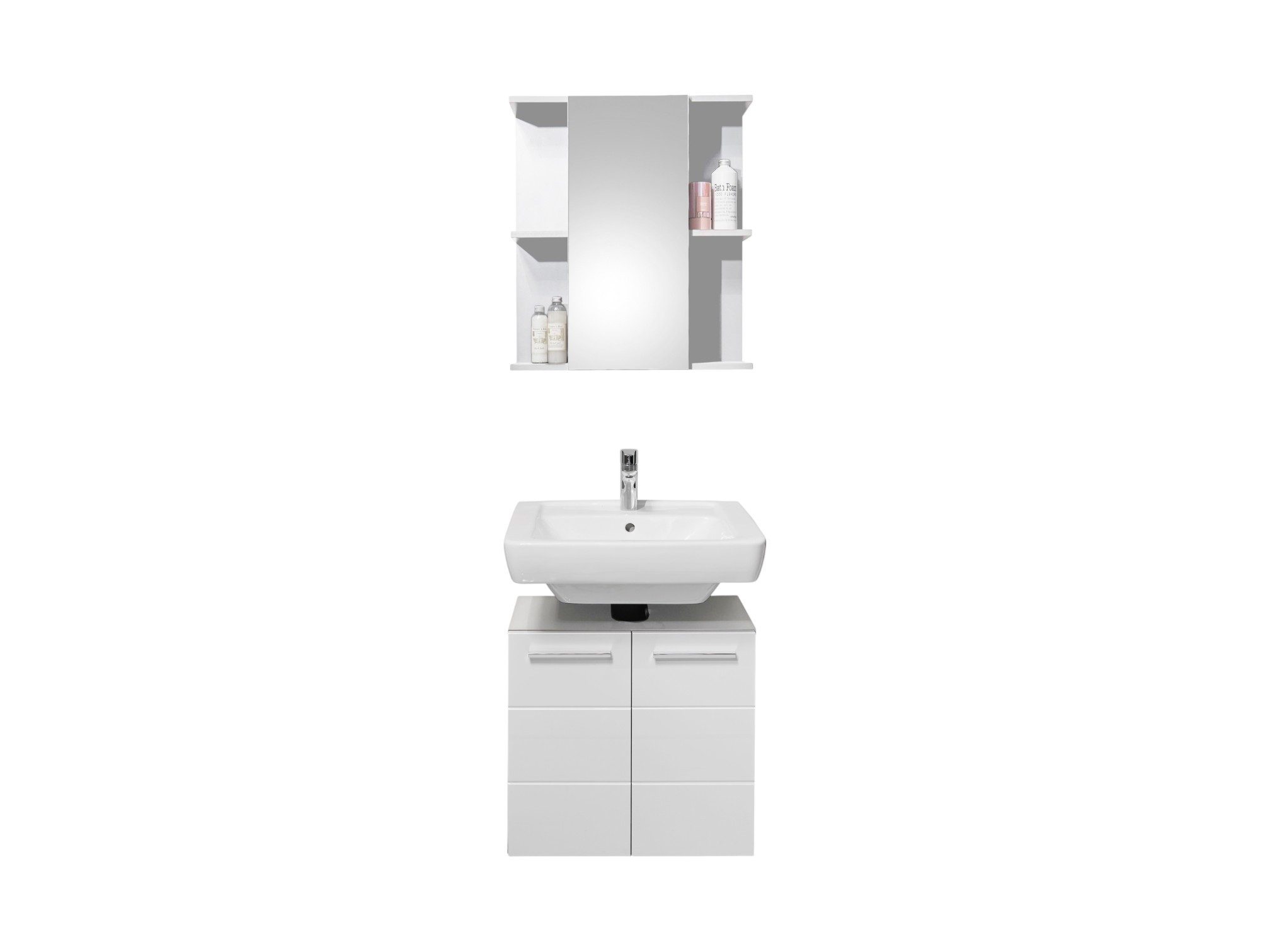 moebel-dich-auf Badmöbel-Set Vail, (Set 4, Spiegelschrank, Waschbeckenunterschrank, 2-St)