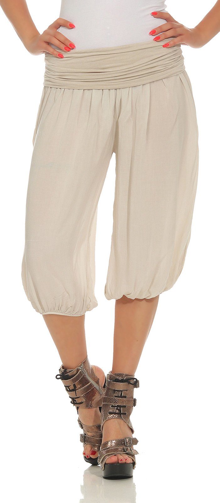 CLEO STYLE Bermudas Damen Bermuda 2407 Beige günstig online kaufen