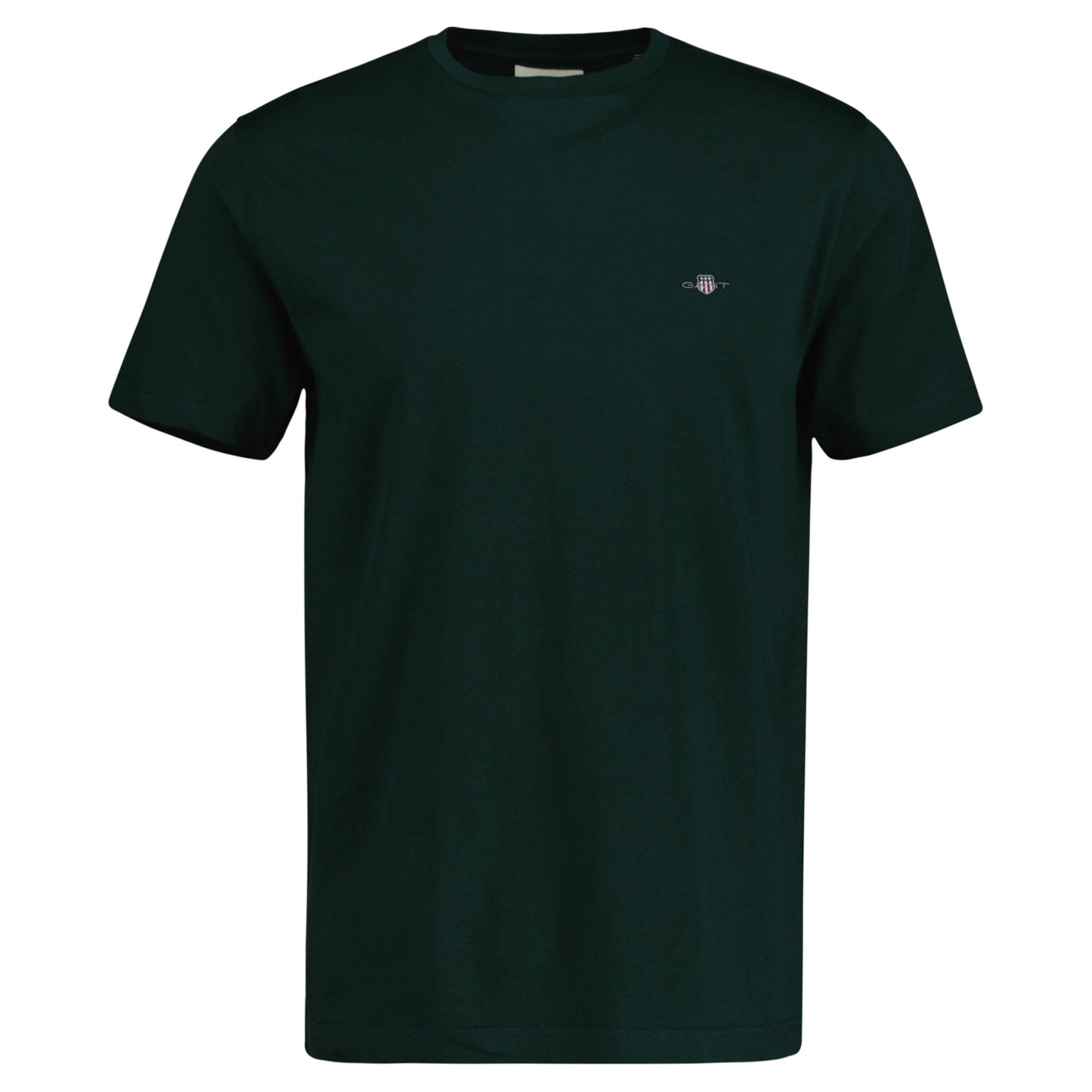 Gant T-Shirt Herren T-Shirt - REGULAR SHIELD, Rundhals Grün (Tartan Green)
