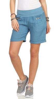 Mississhop Leinenhose Damen Shorts Leinenshorts Bermuda 100 % Leinen kurze Hose 293