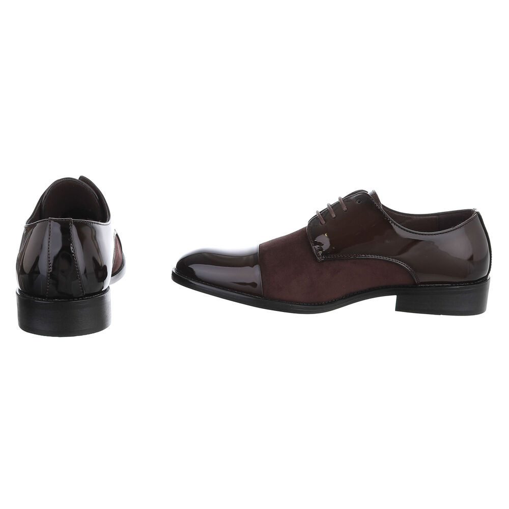 Coolwalk Herrenschuh Derby glänzend Schnürung elegant Freizeit Schnürschuh (91977169) Blockabsatz Business-Schuhe in Braun – Bild 5 von 5