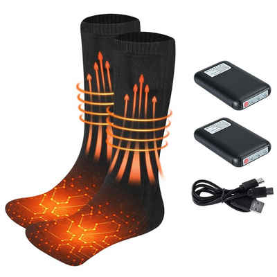 KINSI Thermosocken Socken,Strumpf,Wiederaufladbare beheizte Baumwollsocken,Warm Dreistufige Temperaturregelung,Winter-Outdoor-Skisocken