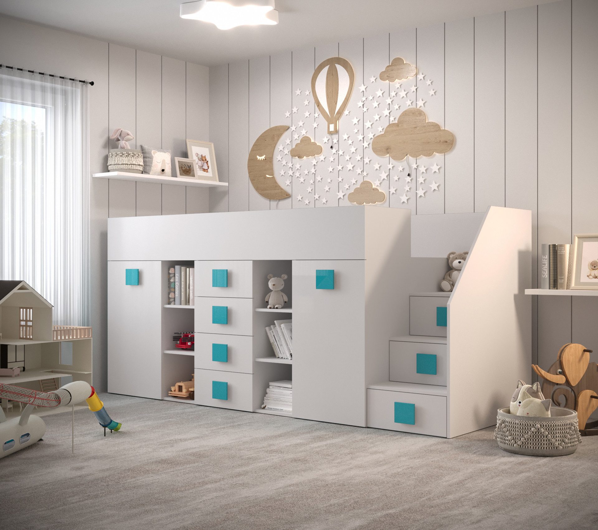 ABIKS MÖBEL Etagenbett TOLEDO 3 Hochbett günstig online kaufen