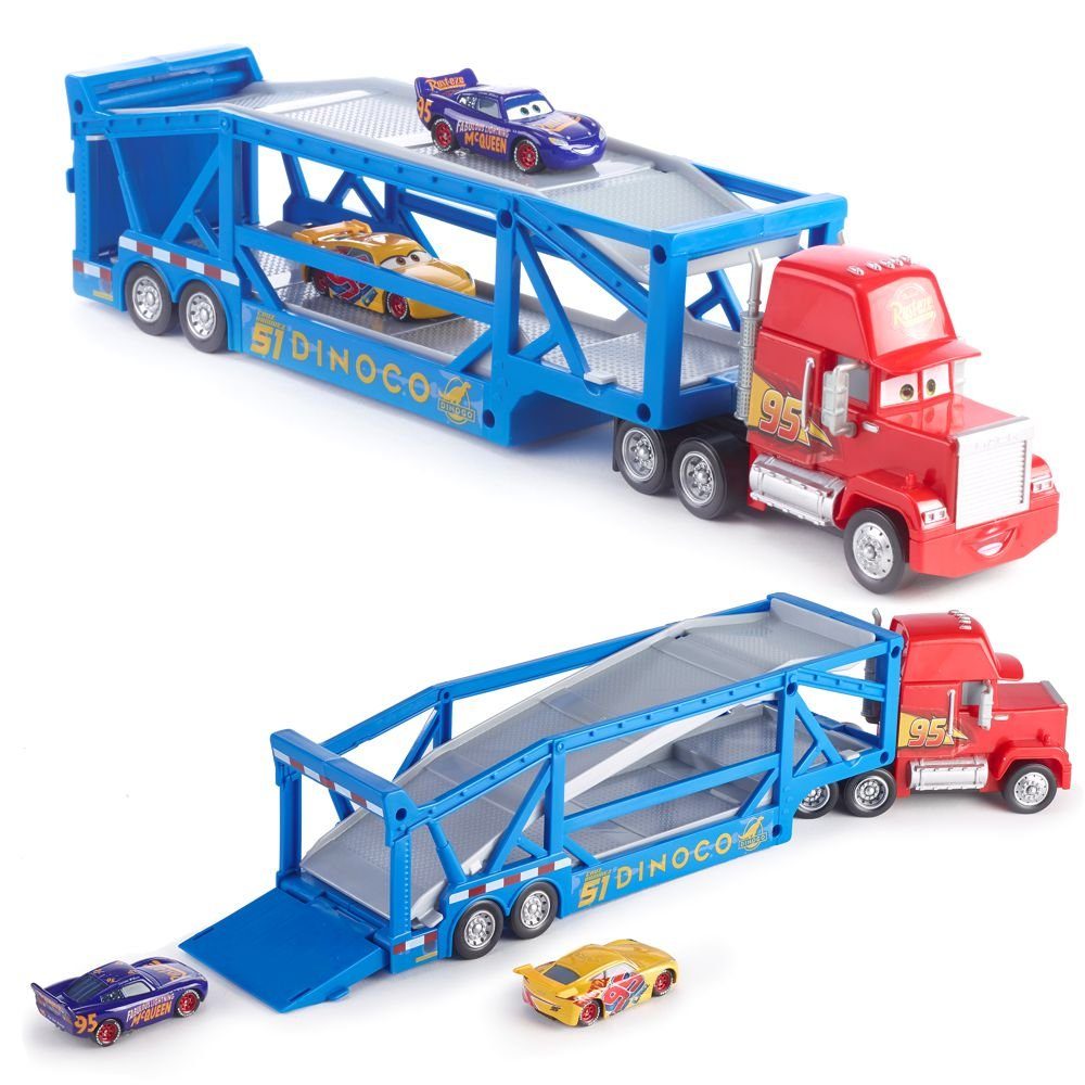 Truck Dinoco Cars Mack Spielzeug-Rennwagen Disney Auto Transporter Cast Cars Disney 2 Fahrzeuge &