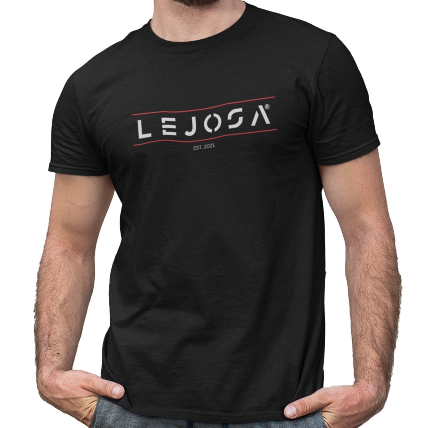 KURZARMSHIRT T-Shirt CREW NECK RL150 Schwarz LEJOSA TEE