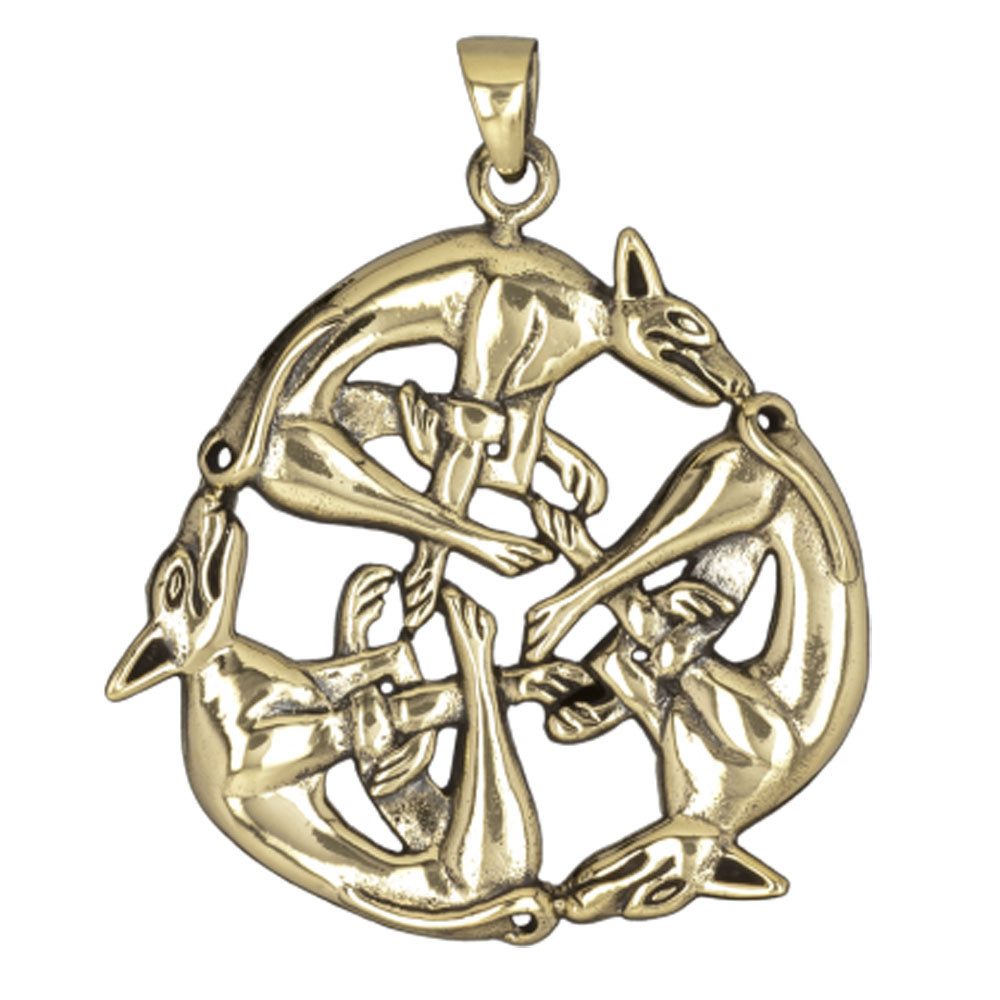 Kettenanhänger Wilde Jagd Bronze Anhänger Schmuck - Keltische Knoten - 47x40mm
