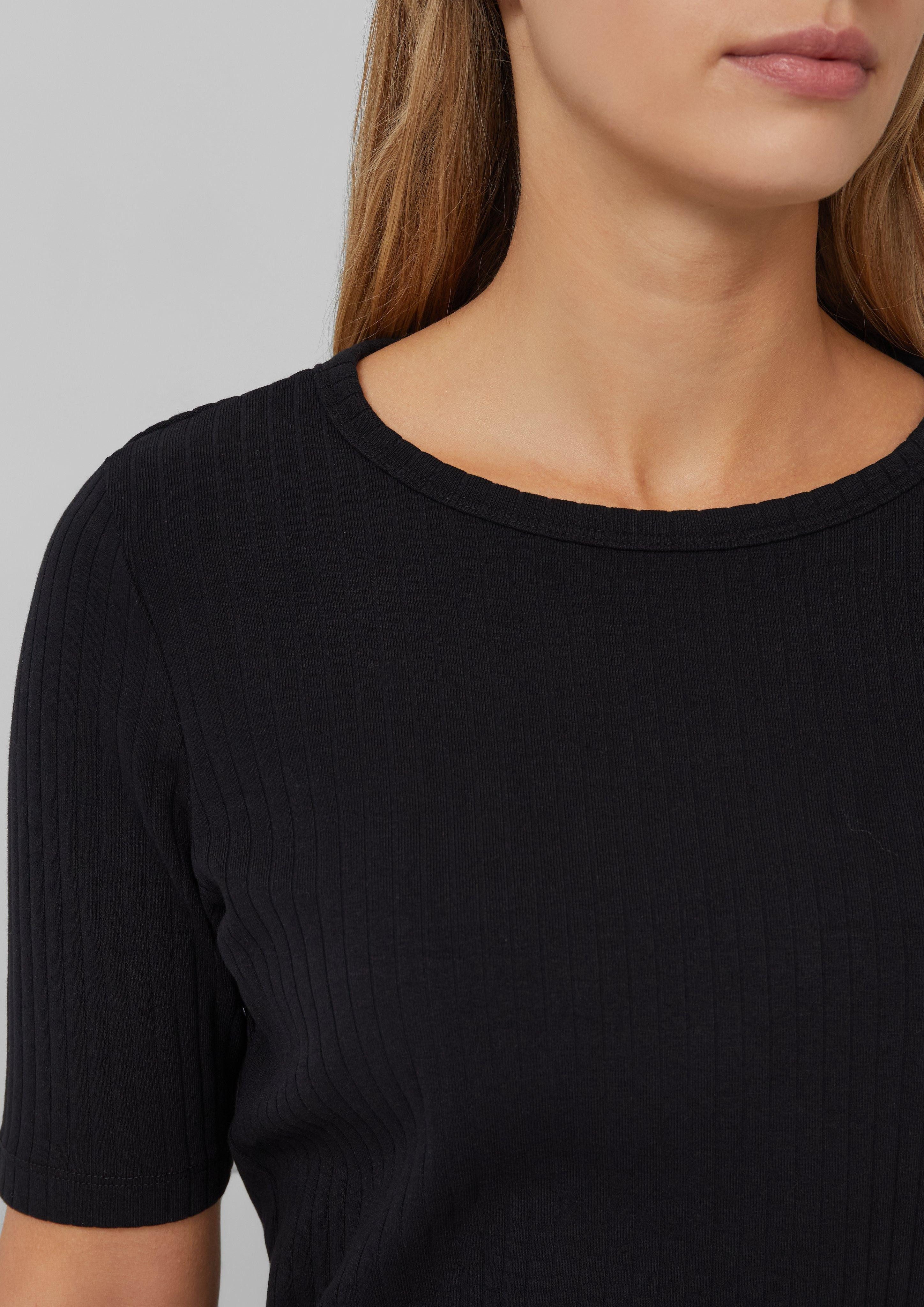 s.Oliver Kurzarmshirt Geripptes Jerseyshirt aus Baumwollstretch günstig online kaufen
