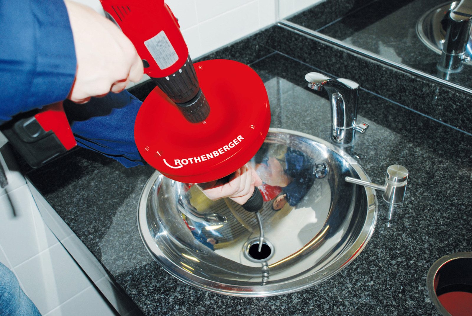 Rothenberger Rohrreinigungsmaschine ROTHENBERGER ROSPI 6 H+E Plus Hand- und Elektro-Rohrreinigungsgerät, 4