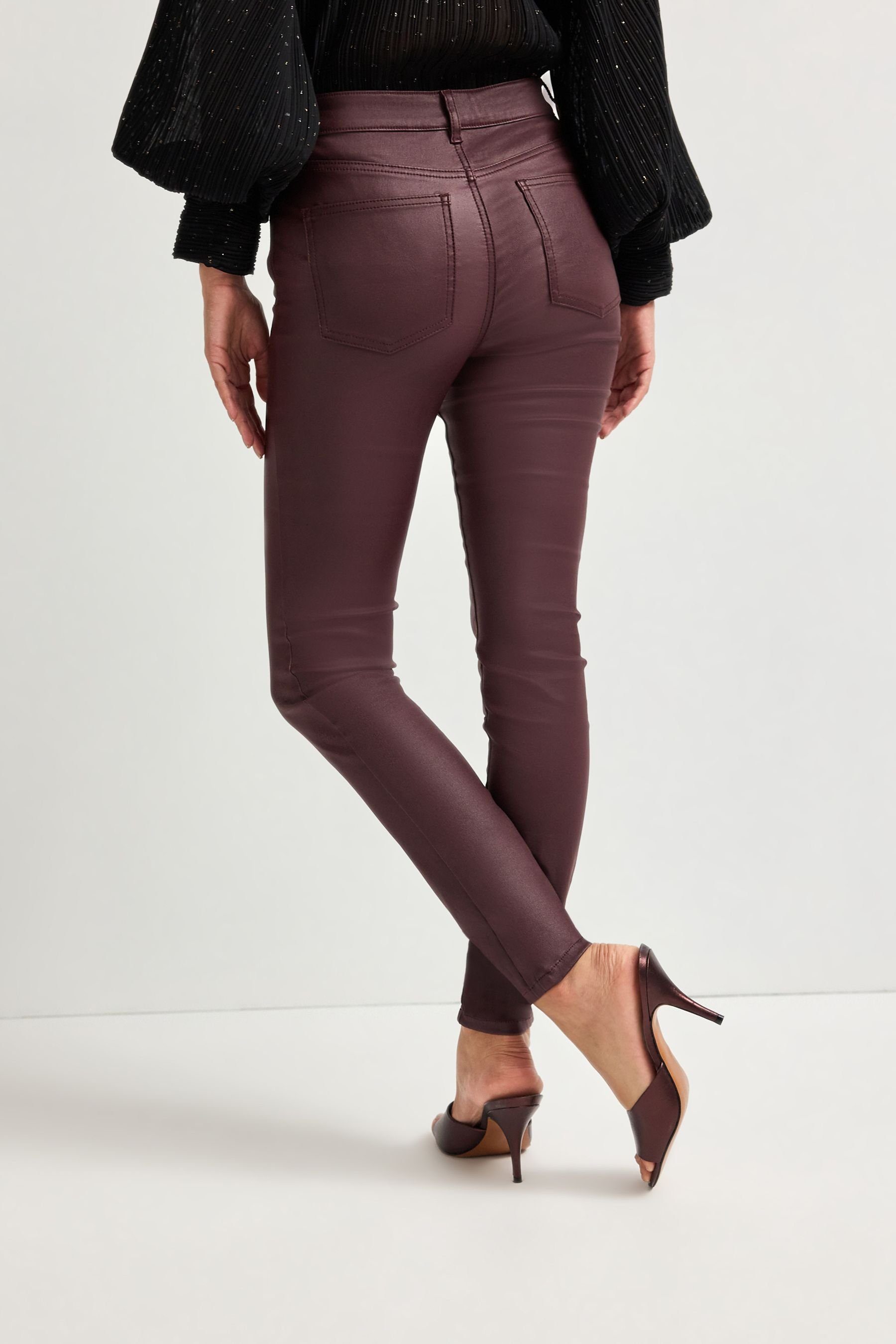 Next Skinny-fit-Jeans (1-tlg) Berry Red Skinny-Jeans Beschichtete