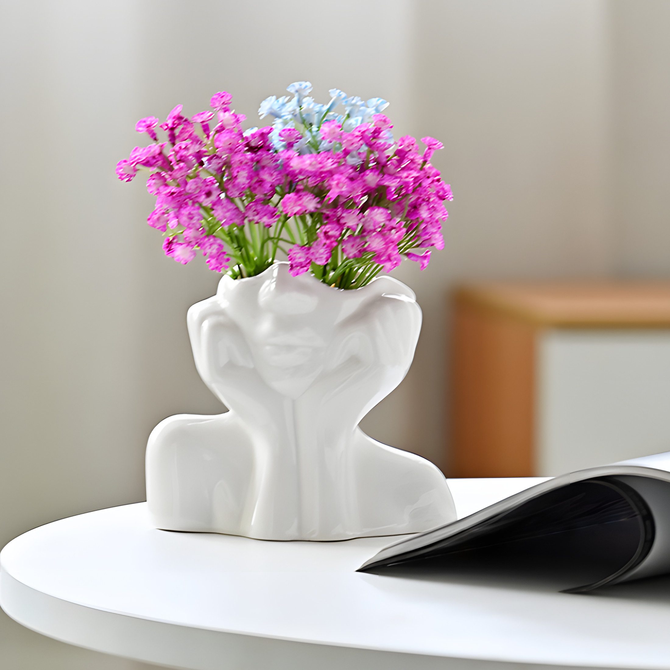 YINDN Dekovase Keramik Vase, Einfachheit Pampasgras günstig online kaufen
