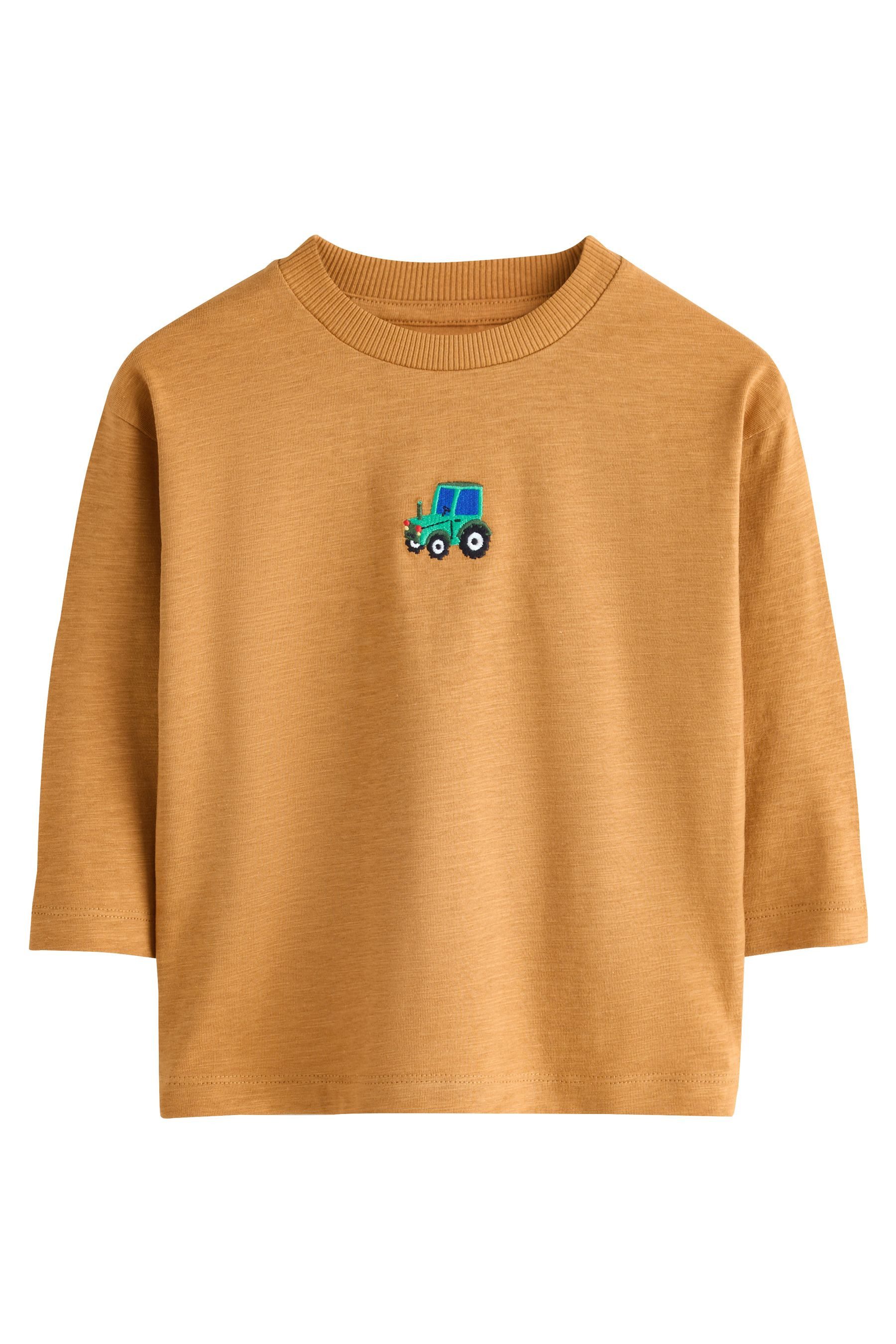 Next Langarmshirt Langarmshirt mit kleinem Grafikprint (1-tlg)