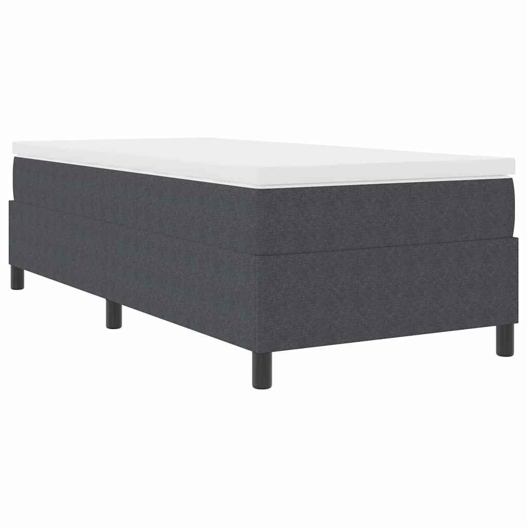 vidaXL Bett Boxspringbett Dunkelgrau und Weiß 203 x 80 x 60 cm Cordstoff (1-tlg)