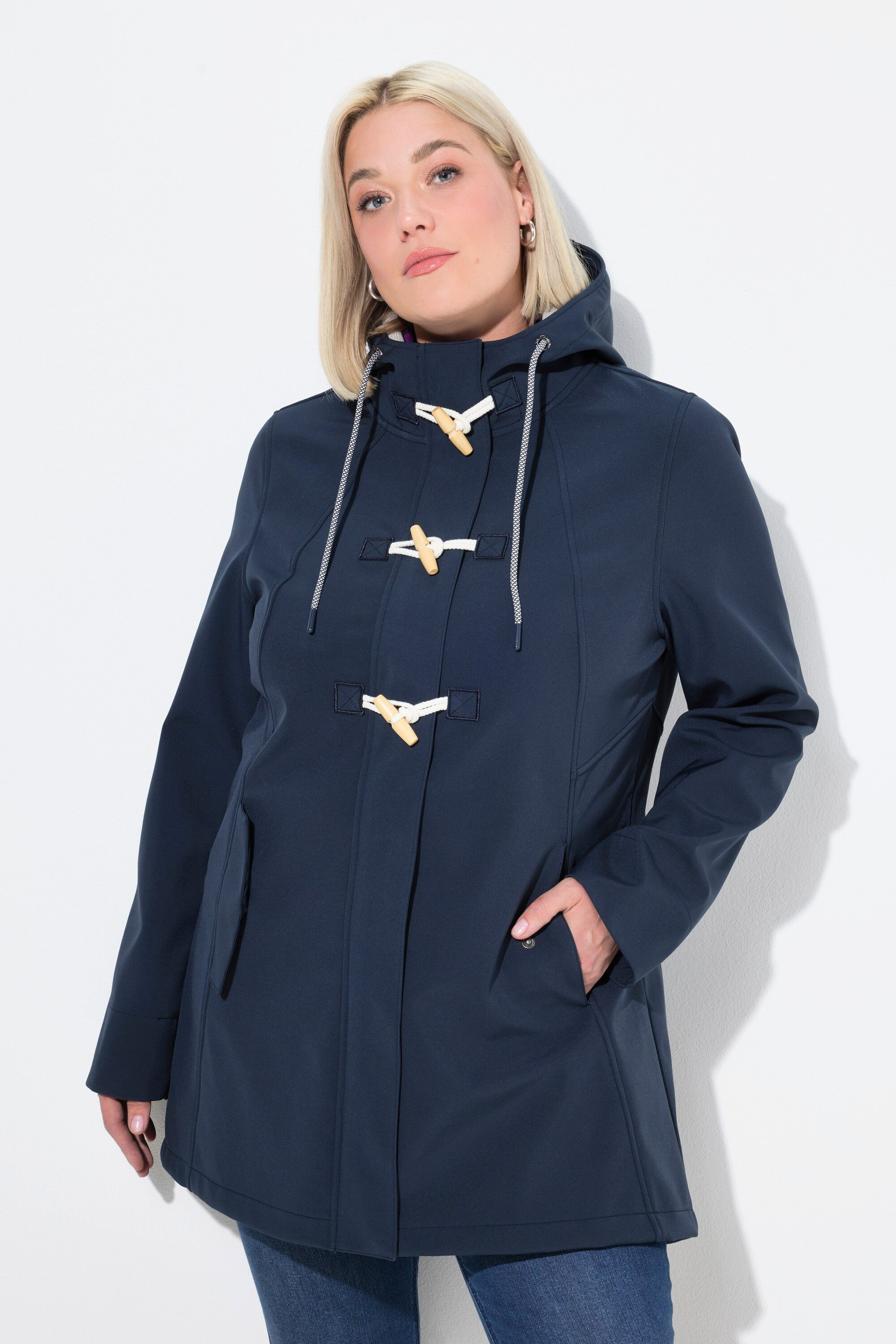 Ulla Popken Softshelljacke HYPRAR Softshelljacke wasserabweisend Knebelknöp günstig online kaufen