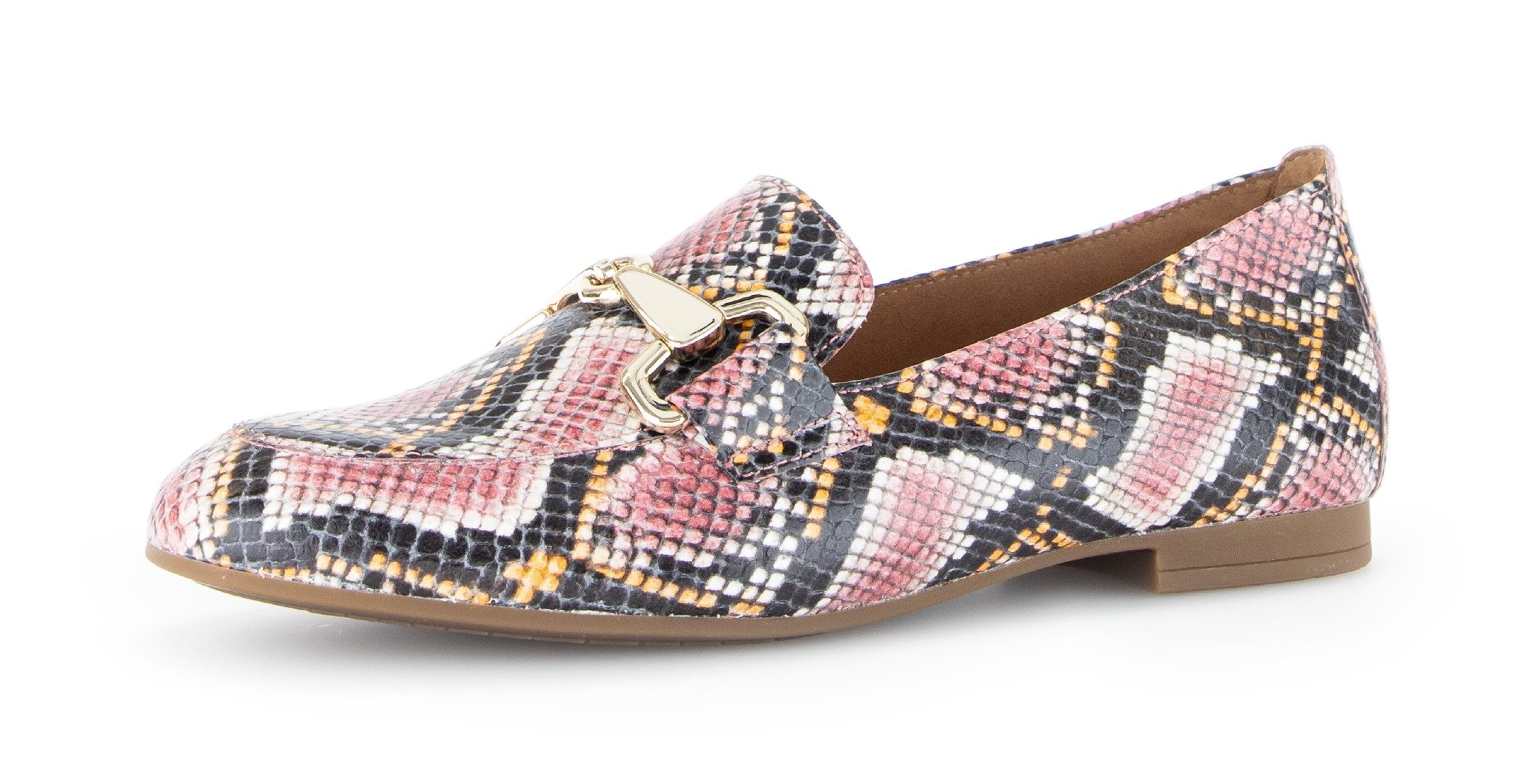 Gabor Slipper Blockabsatz, Businessschuh mit goldfarbenem Schmuck-Zierriegel