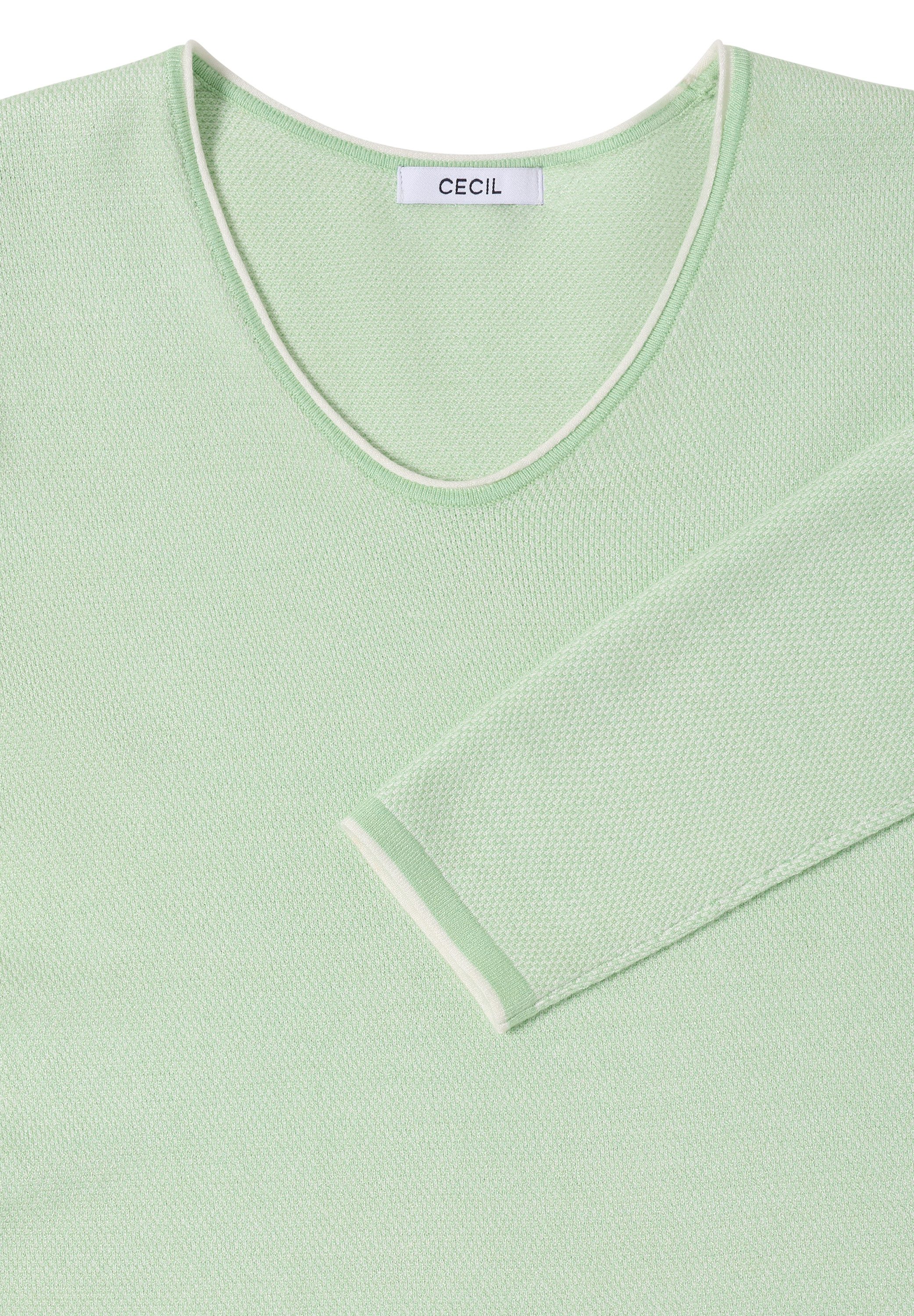 CECIL Strickpullover mit abgerundetem V-Ausschnitt