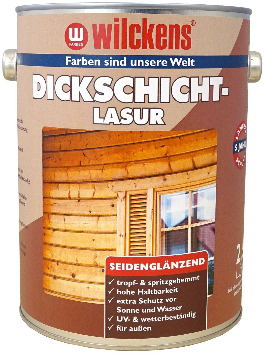 Wilckens Farben Holzschutzlasur, Wilckens Dickschichtlasur Farblos 2,5l