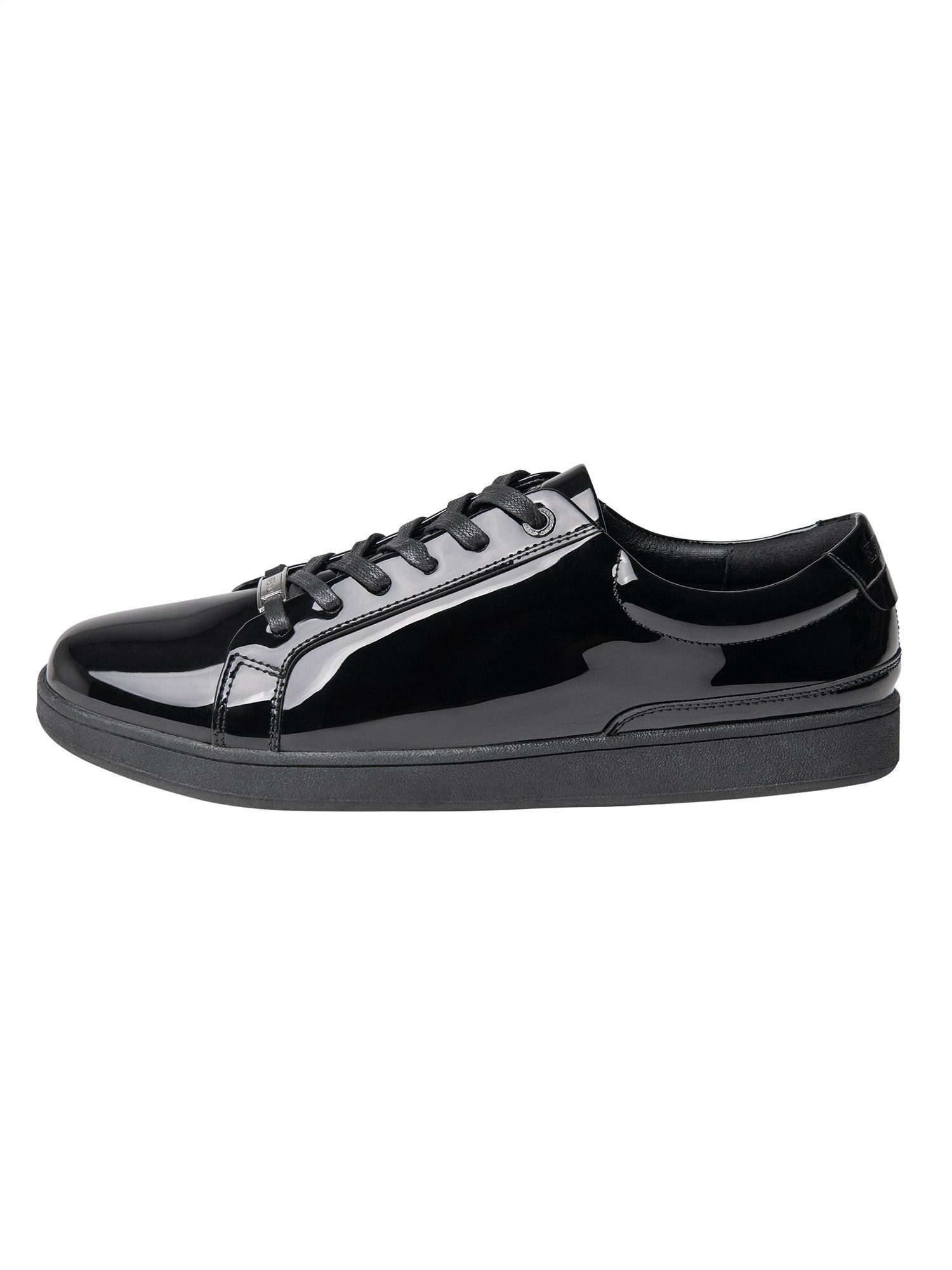 OMBRE Herren Sneakers mit glänzender Oberfläche Schwarz 41 Sneaker (kein Set)