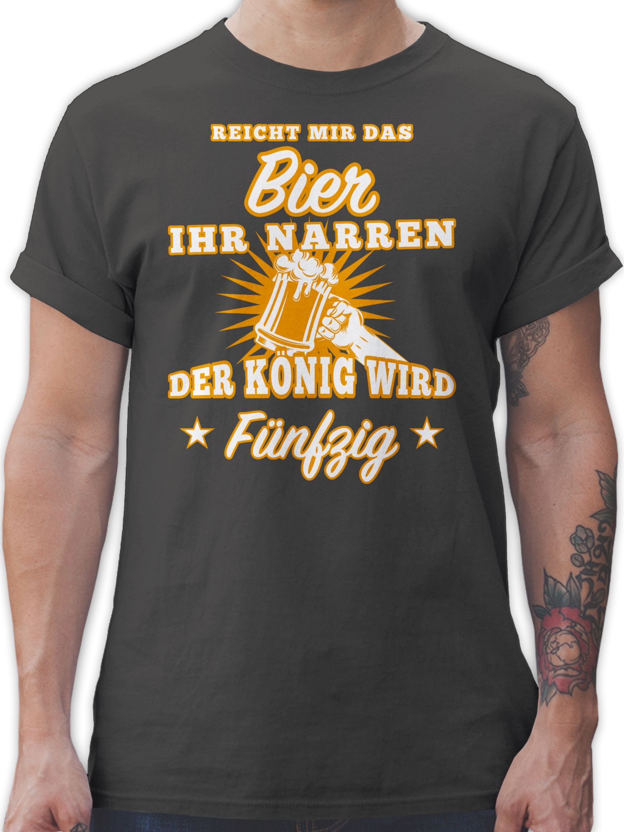 Bier T-Shirt 03 Reicht Narren Fünfzig ihr Geburtstag Dunkelgrau Shirtracer 50. mir das