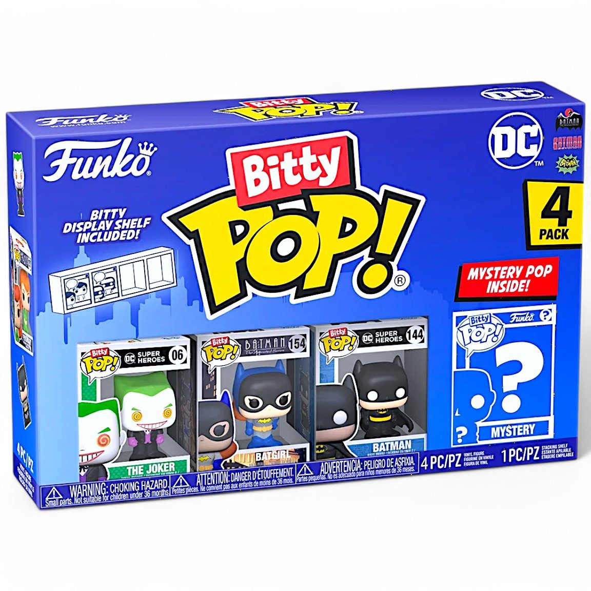 DC Comics Spielfigur Batman Batgirl The Joker, (4-tlg), 4er-Pack: 3 Sammelfiguren + 1 Überraschungsfigur