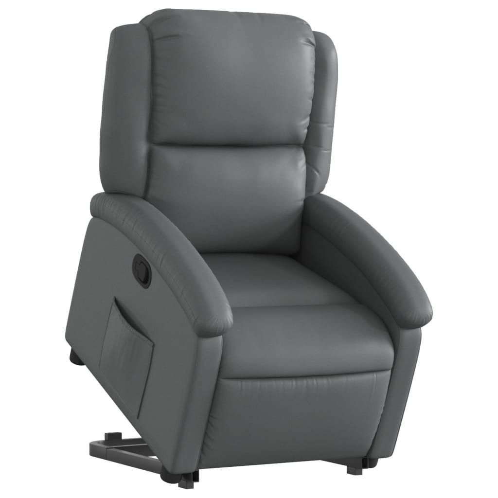 vidaXL Sessel Relaxsessel mit Aufstehhilfe Grau Kunstleder (1-St)