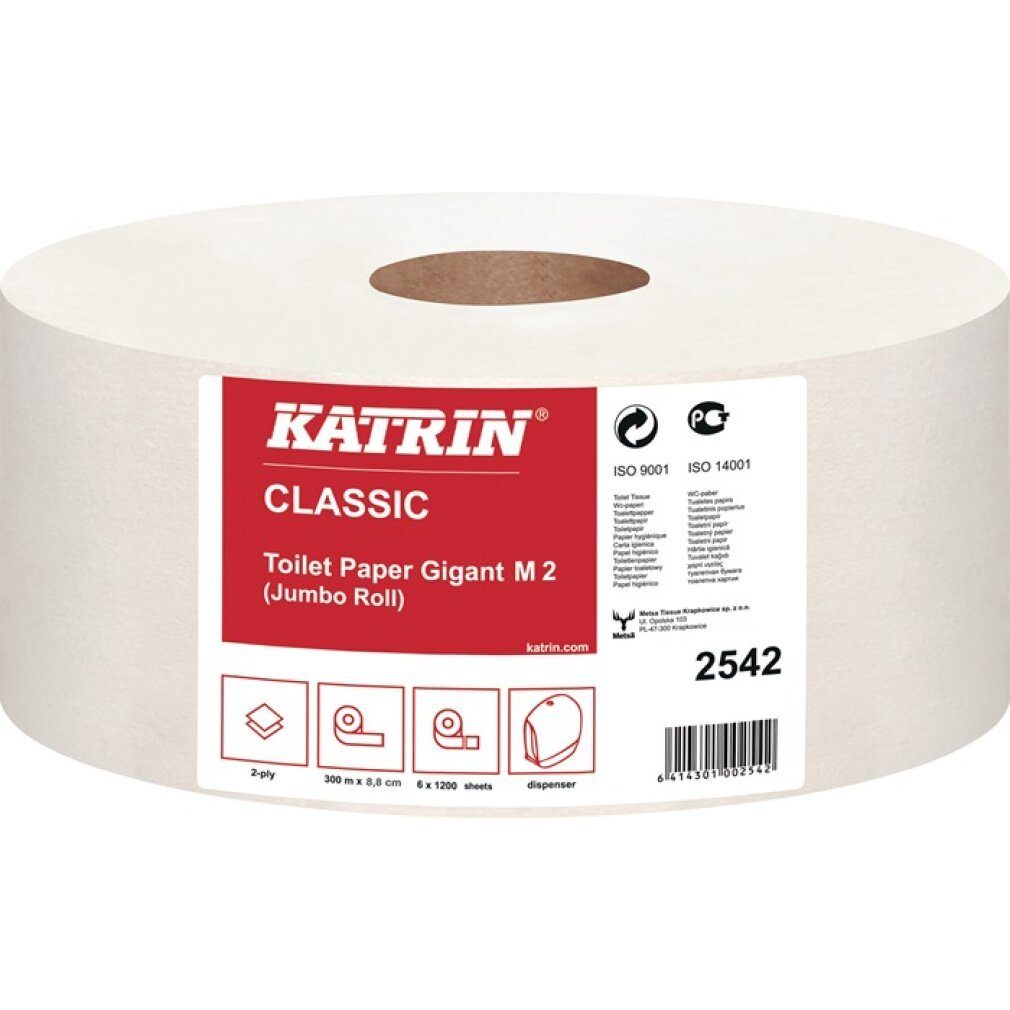 ELOS GmbH & Co. KG Toilettenpapier Toilettenpapier Katrin Classic Gigant M2 2-lagig
