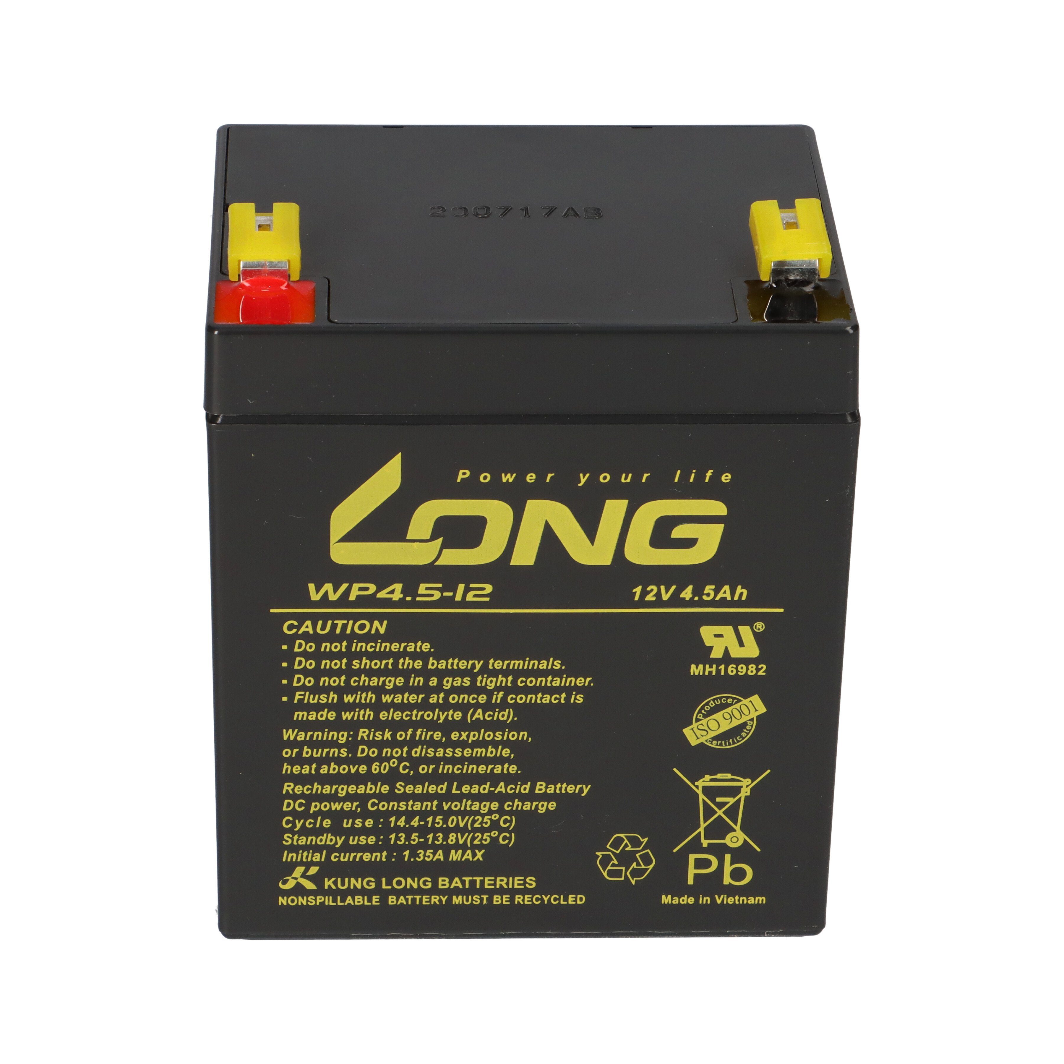 Kung Long 4,5Ah 12V kompatibel Blei Bleiakku PK12V5 Bleiakkus Vlies